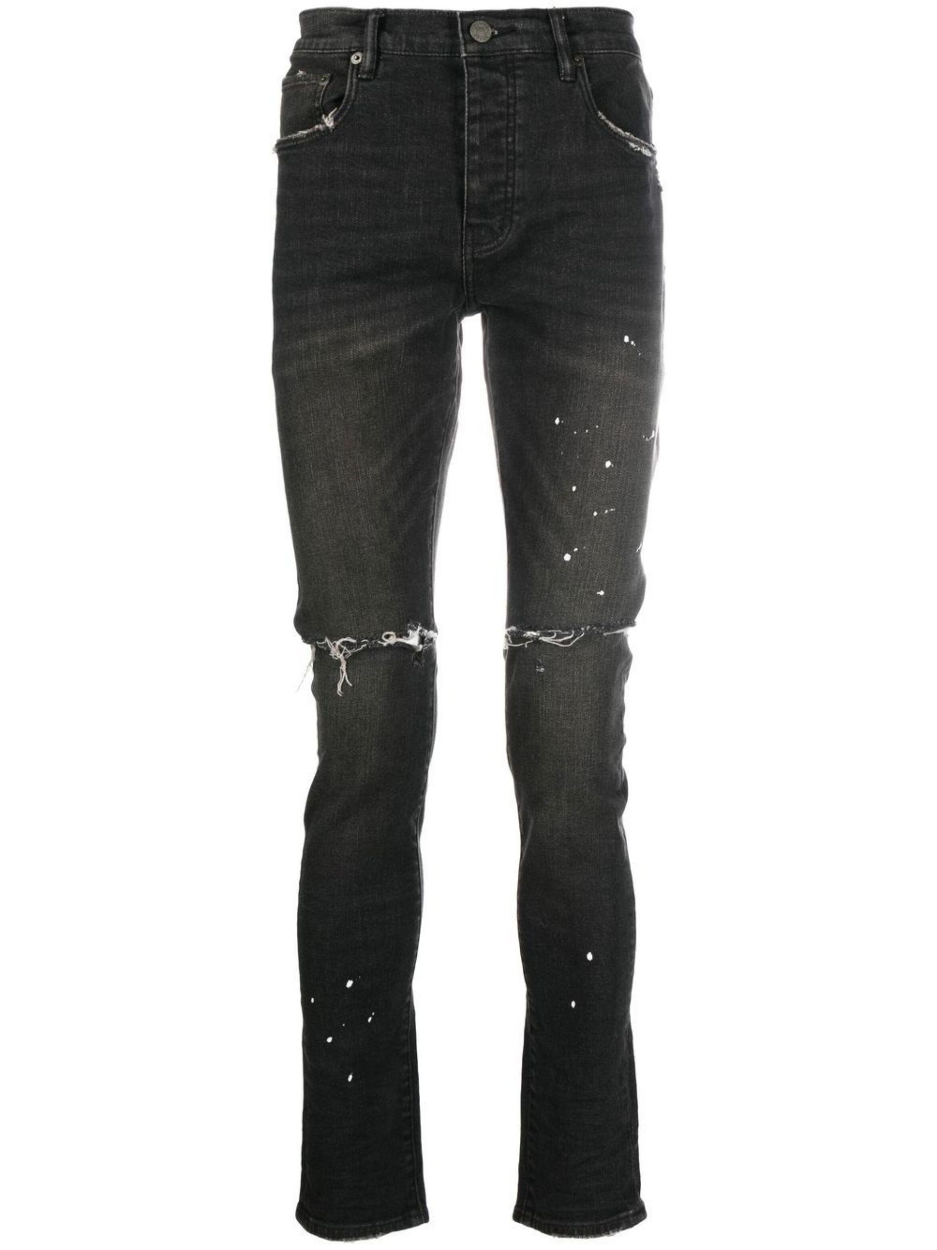 Purple Brand Distressed Straight-leg Jeans in Black for Men | Lyst UK
