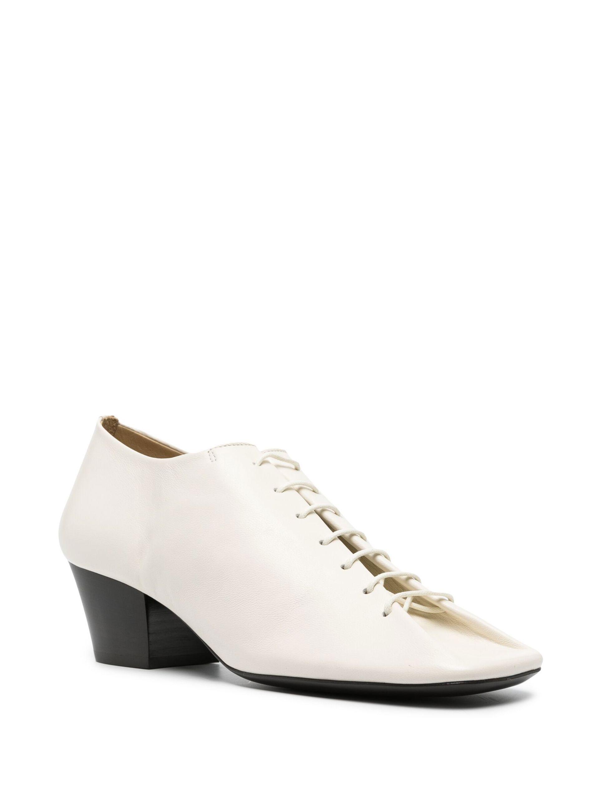 Lemaire White Leather Lace-up Derby Shoes Save 50% Womens Shoes Flats and flat shoes Lace Up shoes and boots 