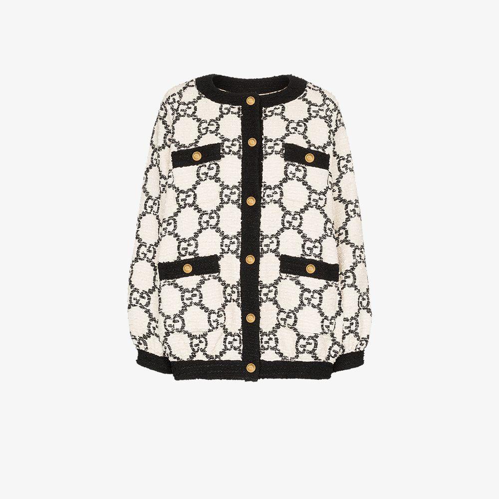 oversize tweed bomber jacket