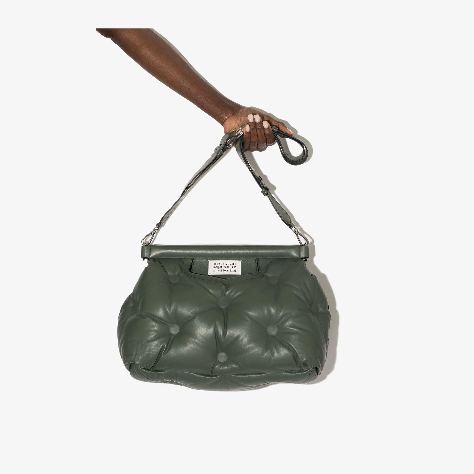 Maison Margiela Green Glam Slam Medium Leather Shoulder Bag 