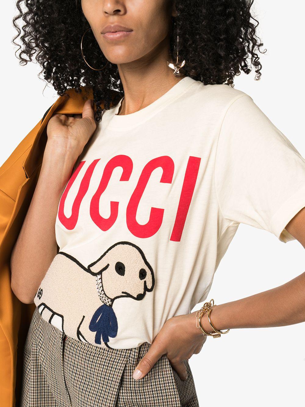 Gucci Lamb T-shirt in White | Lyst