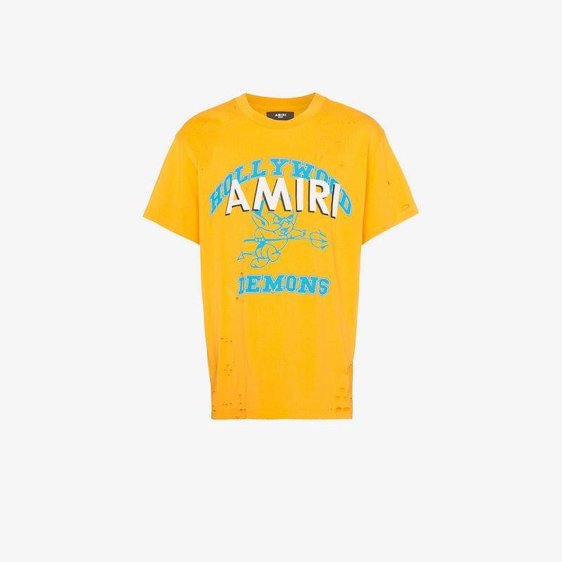 Amiri Cotton Logo Print Perforated 