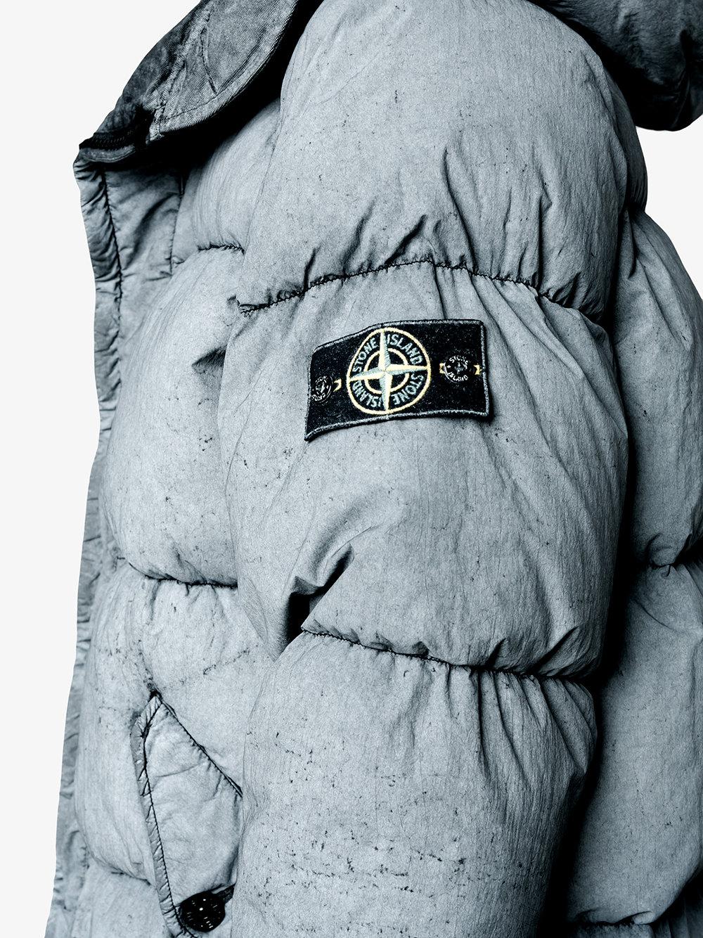 Stone Island Wool Classic Stonewash Puffer Coat in Grey (Gray) for Men - Lyst