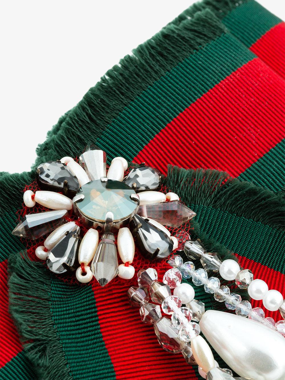 Gucci Web Bow Brooch in Green Lyst Australia
