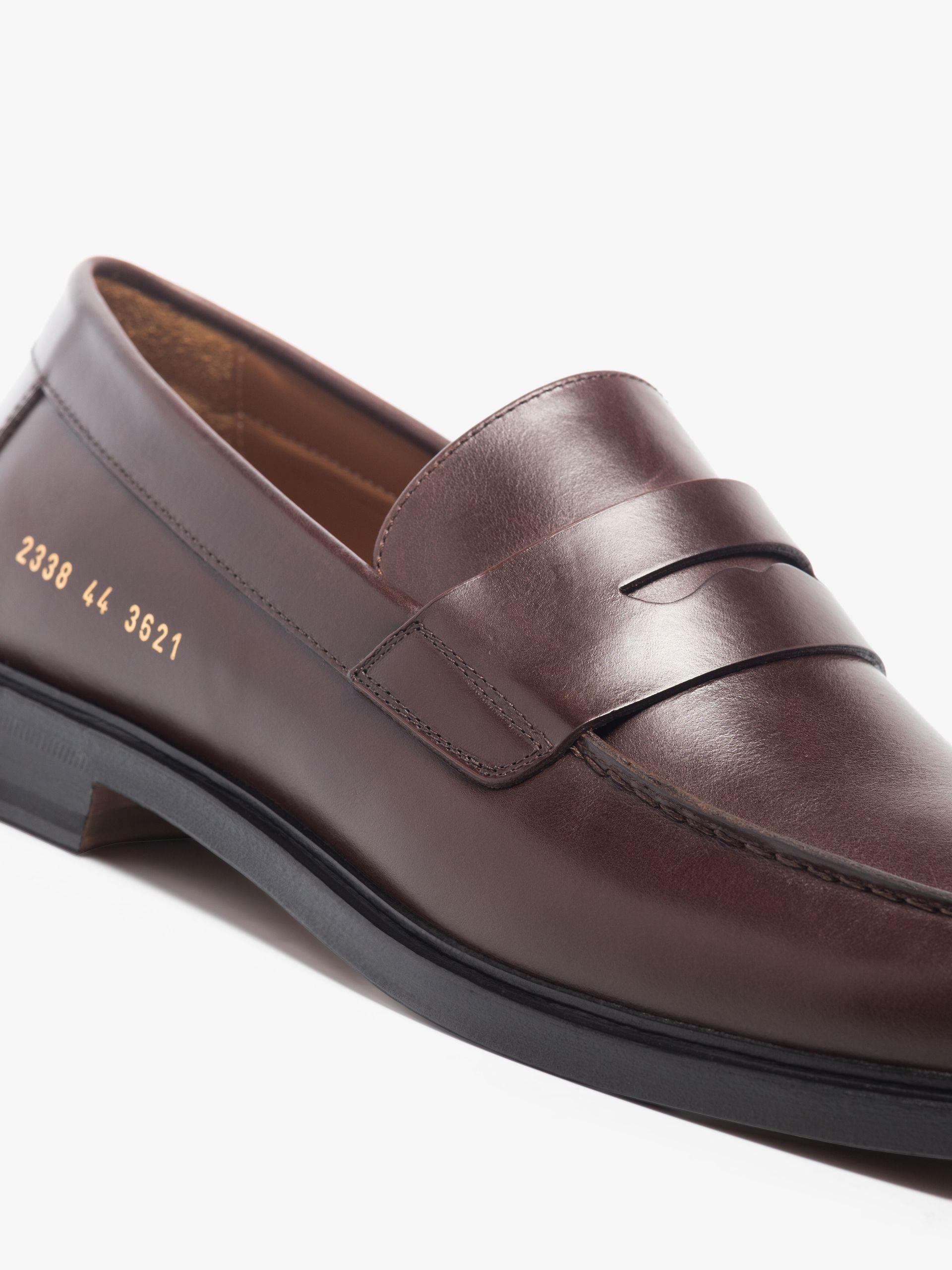 Common Projects Leather Penny Loafers in Brown for Men | Lyst