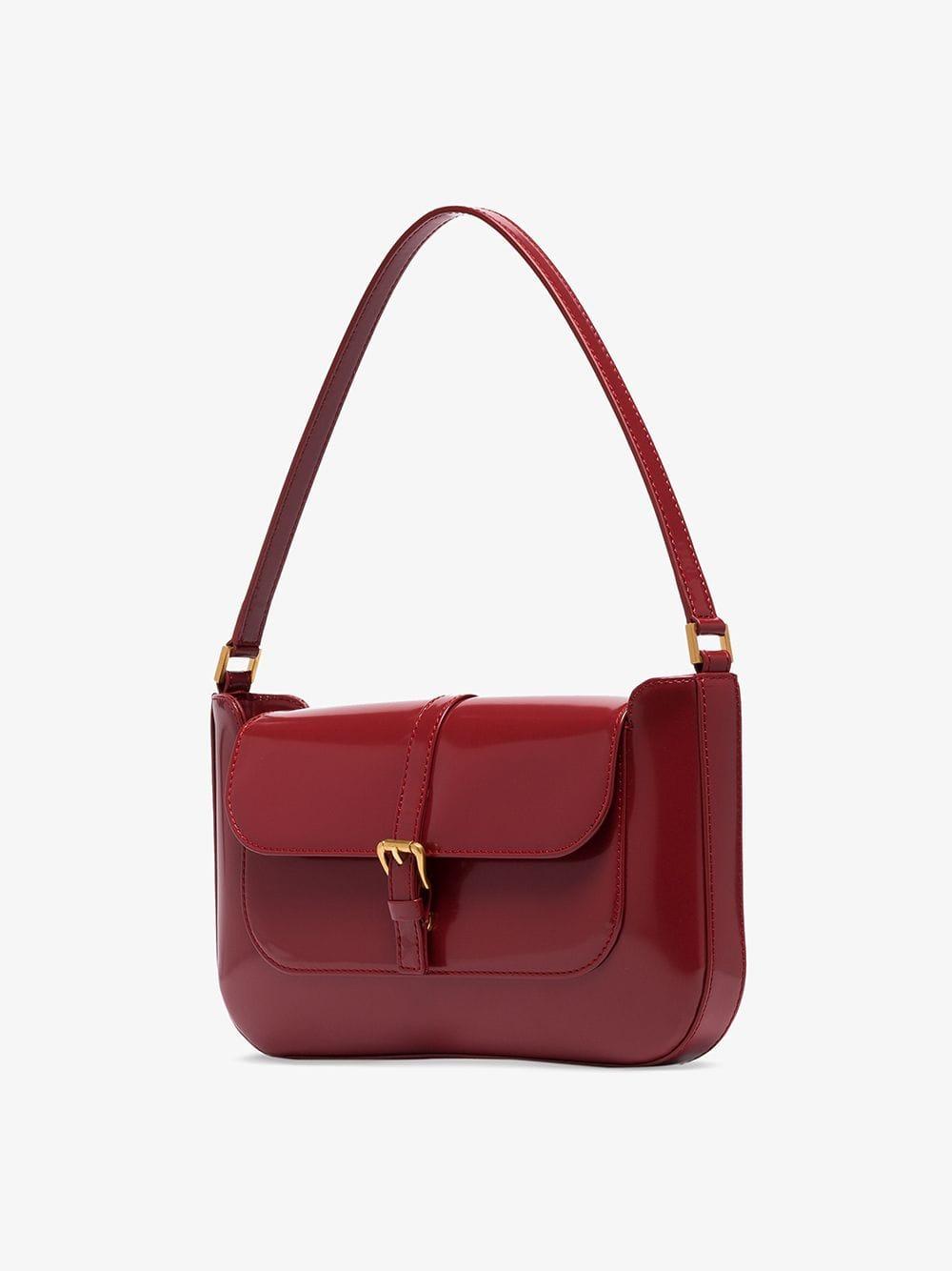 BY FAR Red Miranda Leather Shoulder Bag