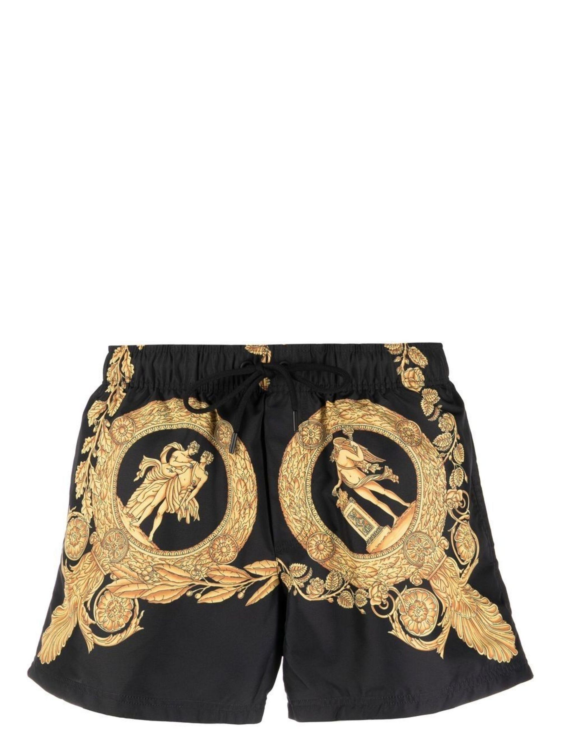 Versace Heritage Swim Shorts in Black for Men Lyst