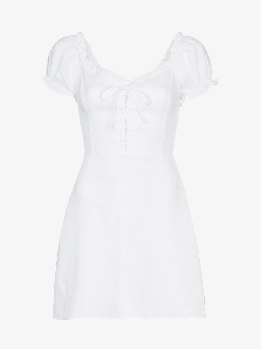 Reformation Klara Linen Dress in White Lyst