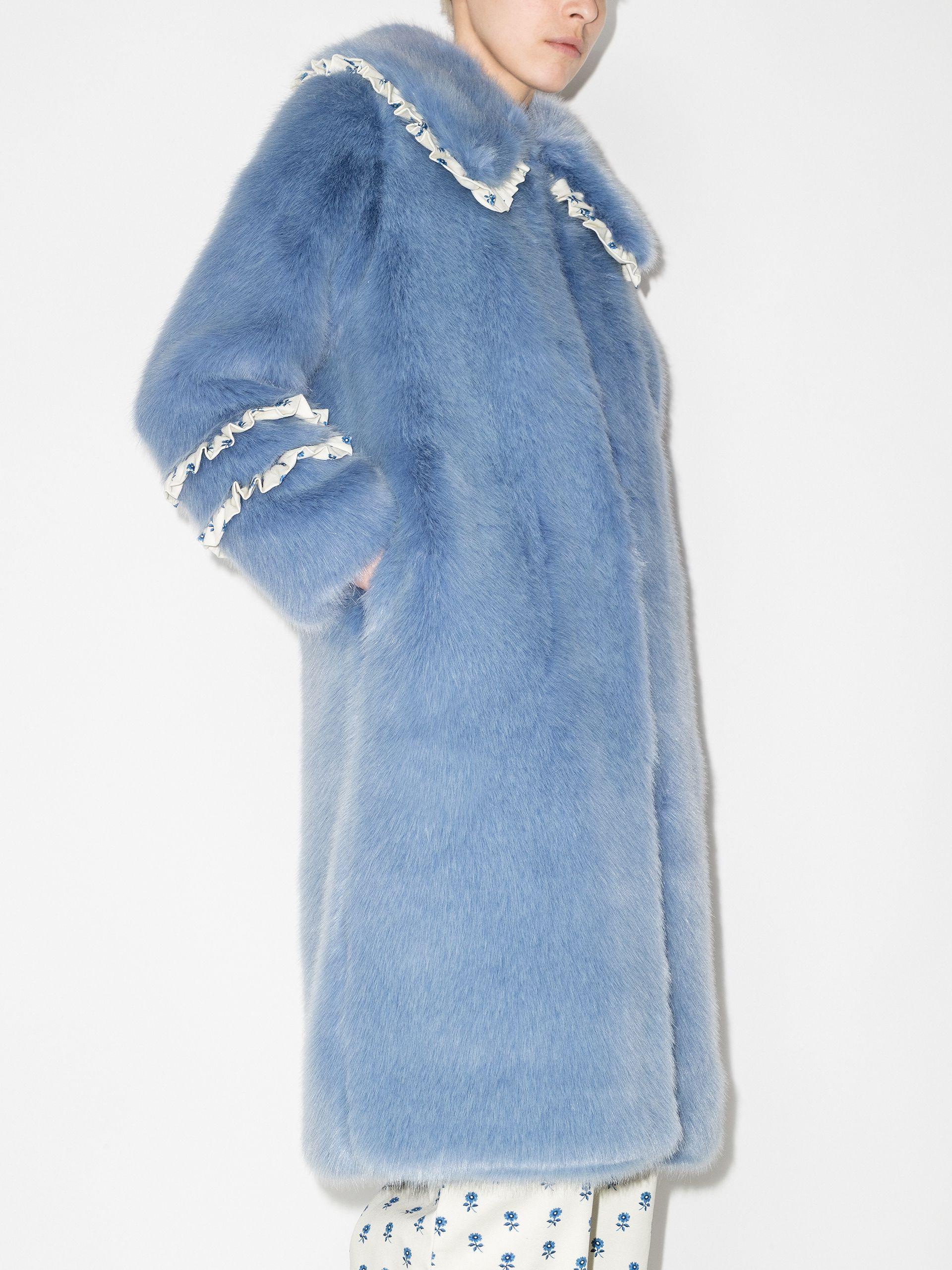 Shrimps Brandy Faux Fur Coat in Blue