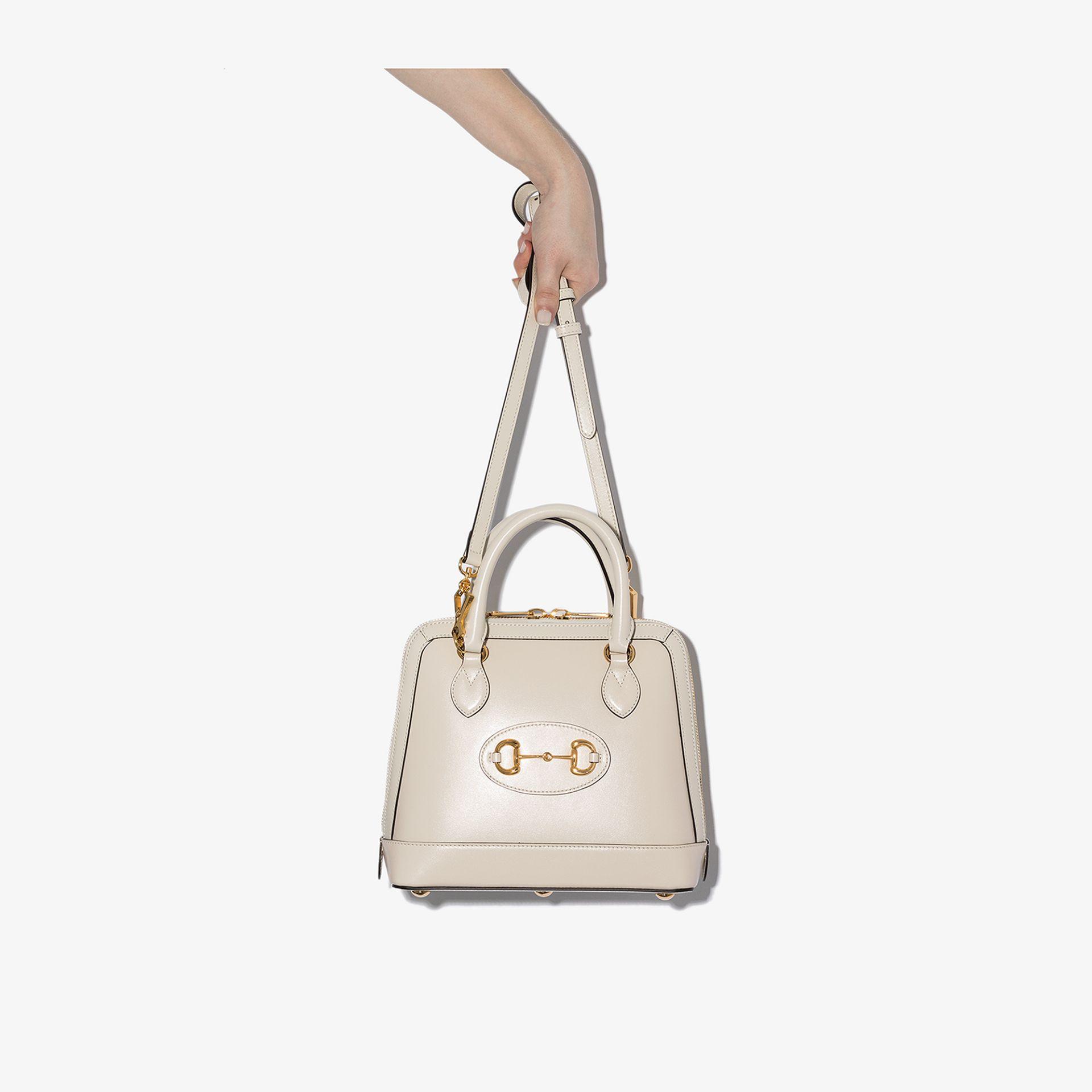 Gucci Horsebit 1955 Mini Top Handle Bag in White