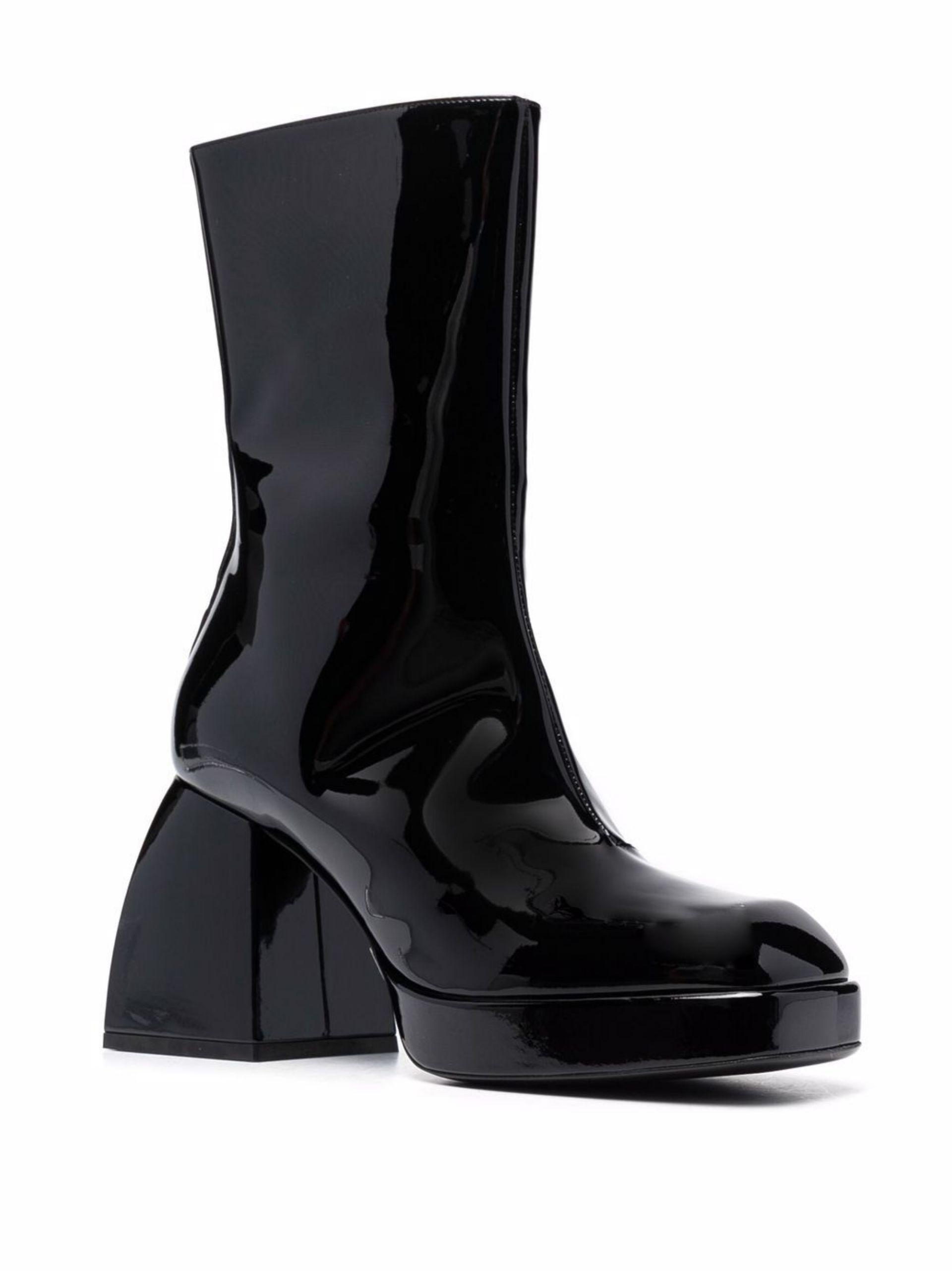 NODALETO Bulla Corta 85 Patent Leather Ankle Boots in Black | Lyst