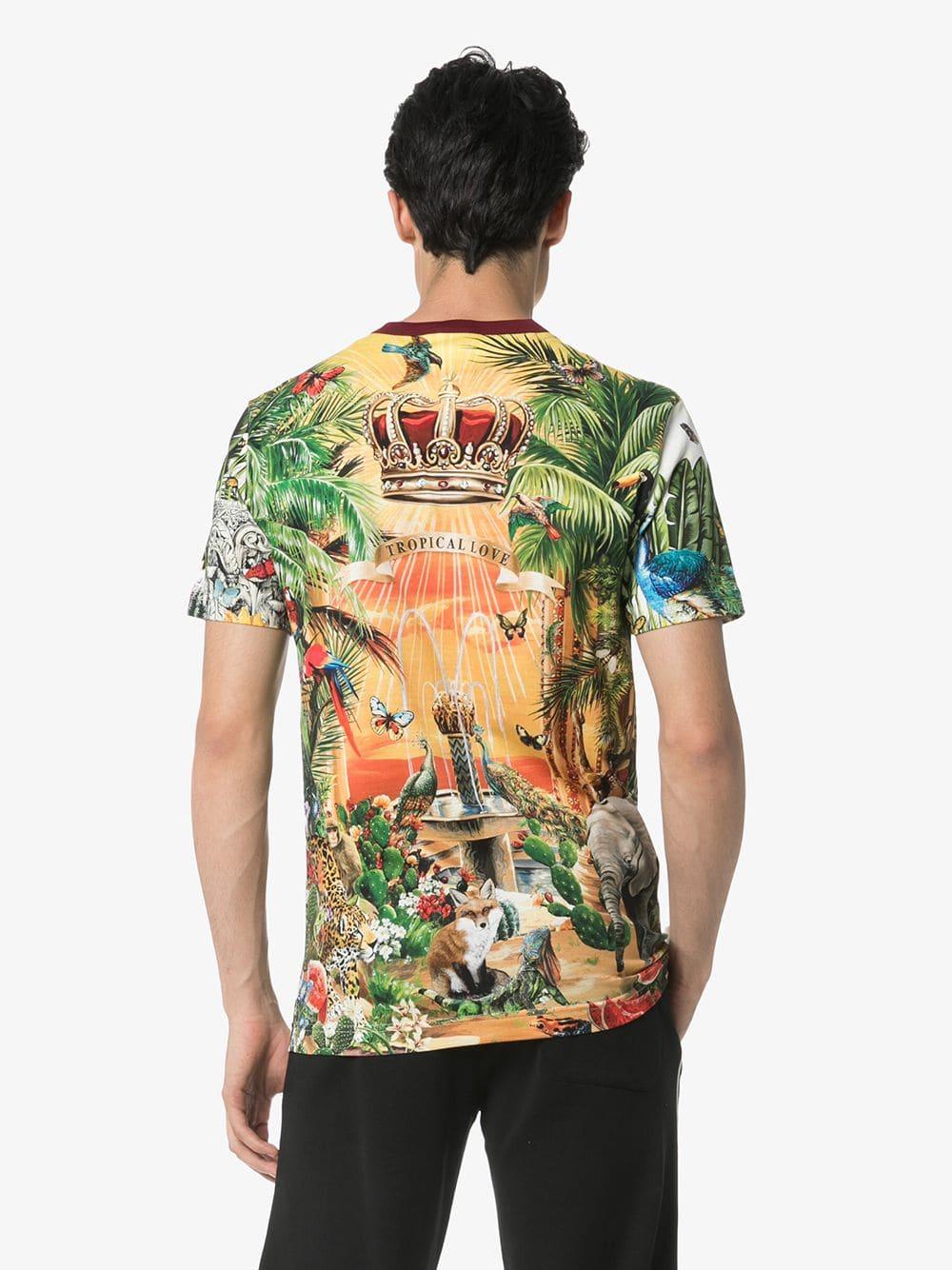 Dolce & Gabbana Cotton T-shirt With Tropical King Print for Men | Lyst