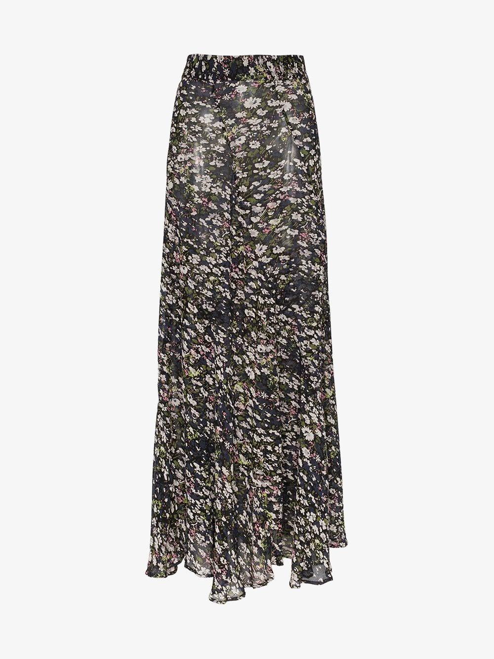 Ganni Floral Print Frilled Hem Maxi 
