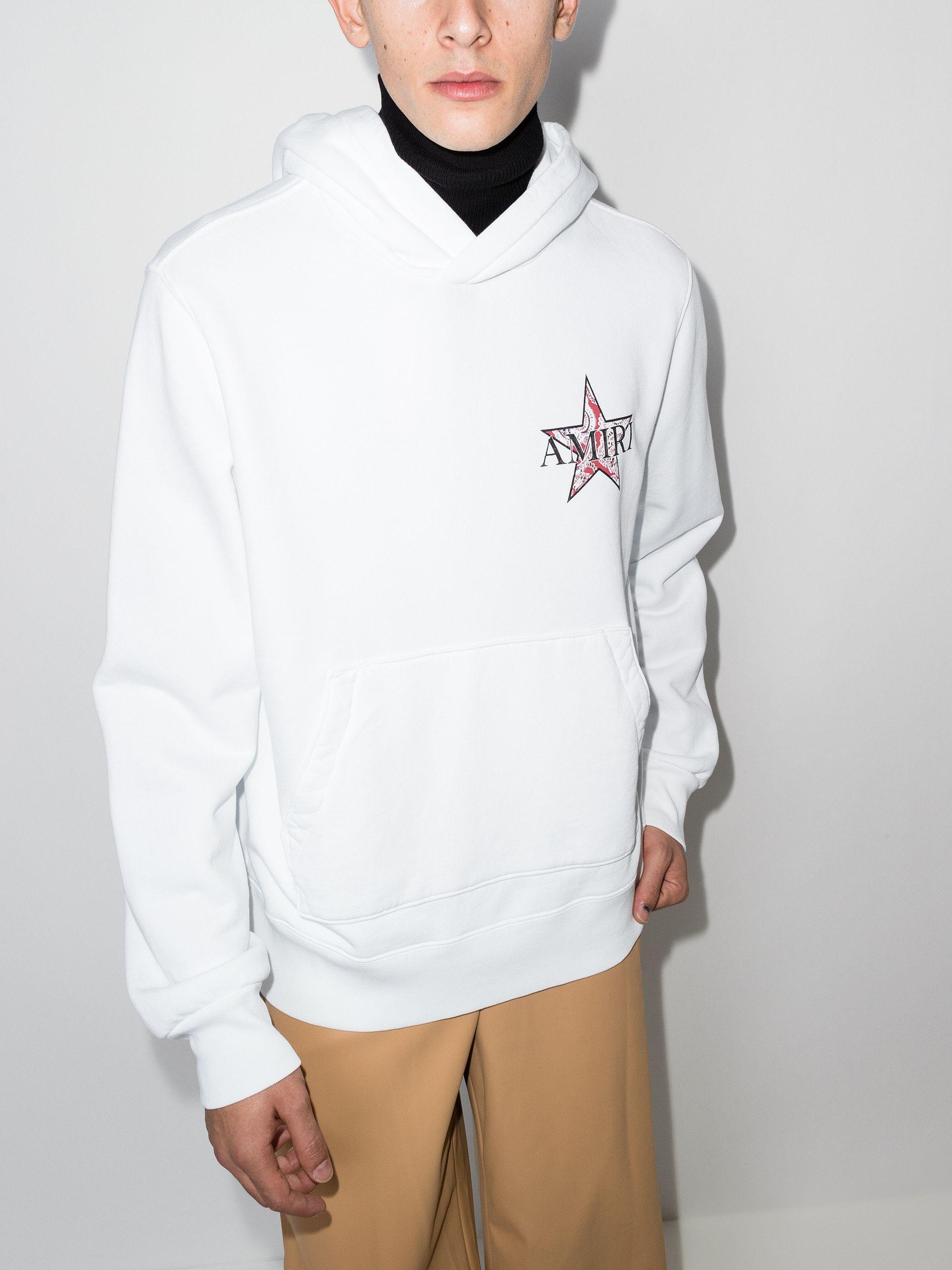 Amiri Paisley Star Logo Print Hoodie - Men's - Cotton in White for 