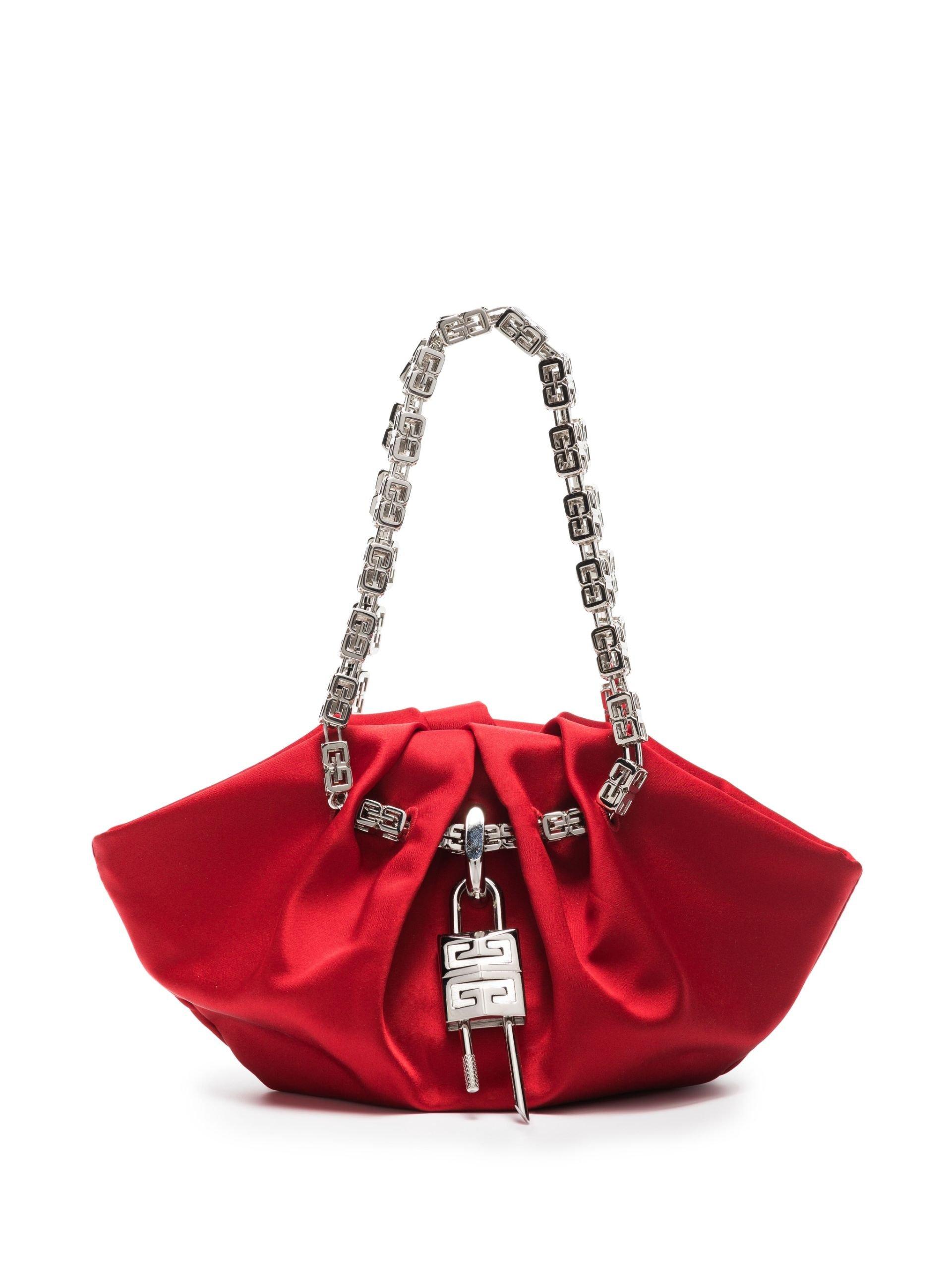 Givenchy Kenny 4g Chain Satin Mini Bag in Red | Lyst