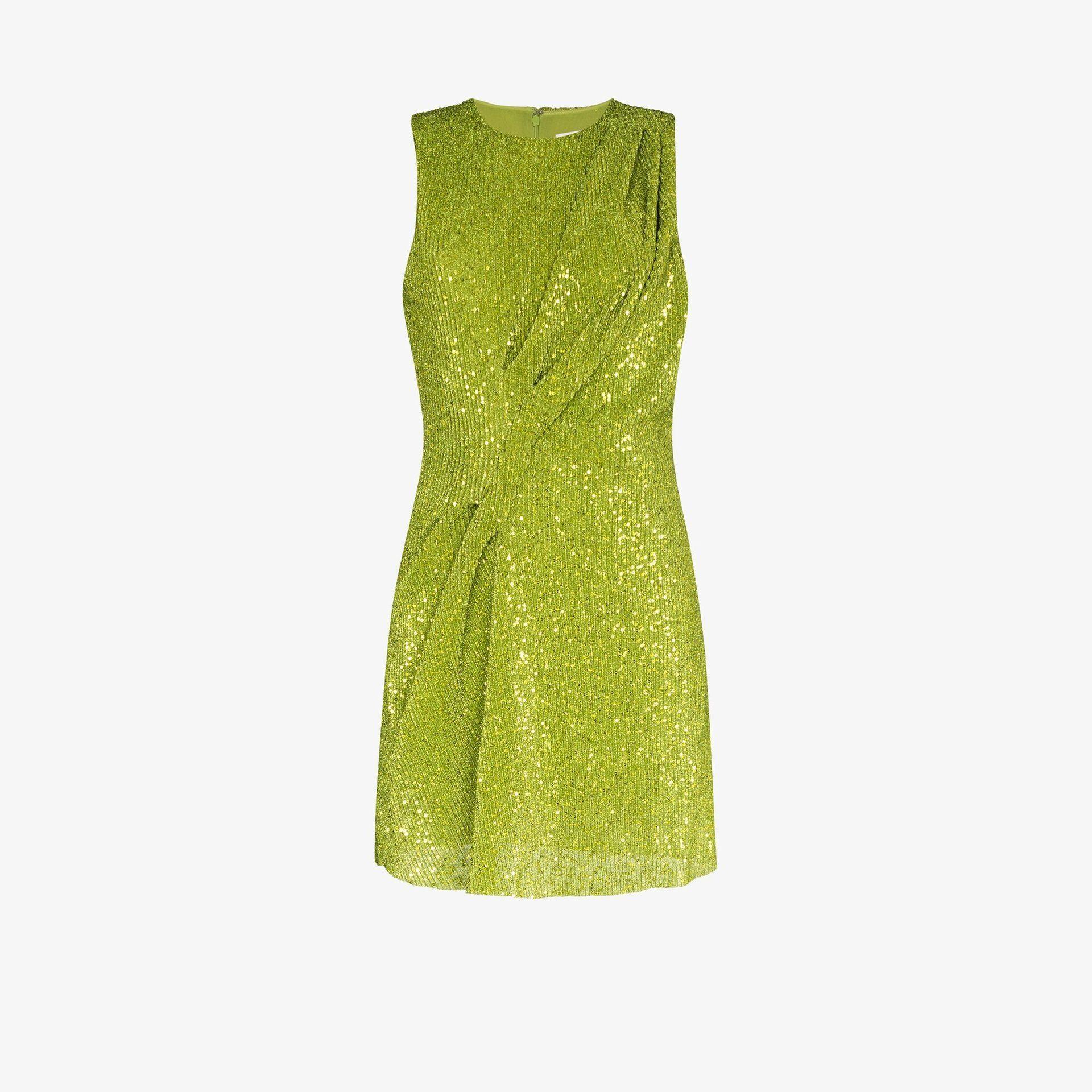 Stine Goya Louiza Draped Sequin Dress in Green | Lyst