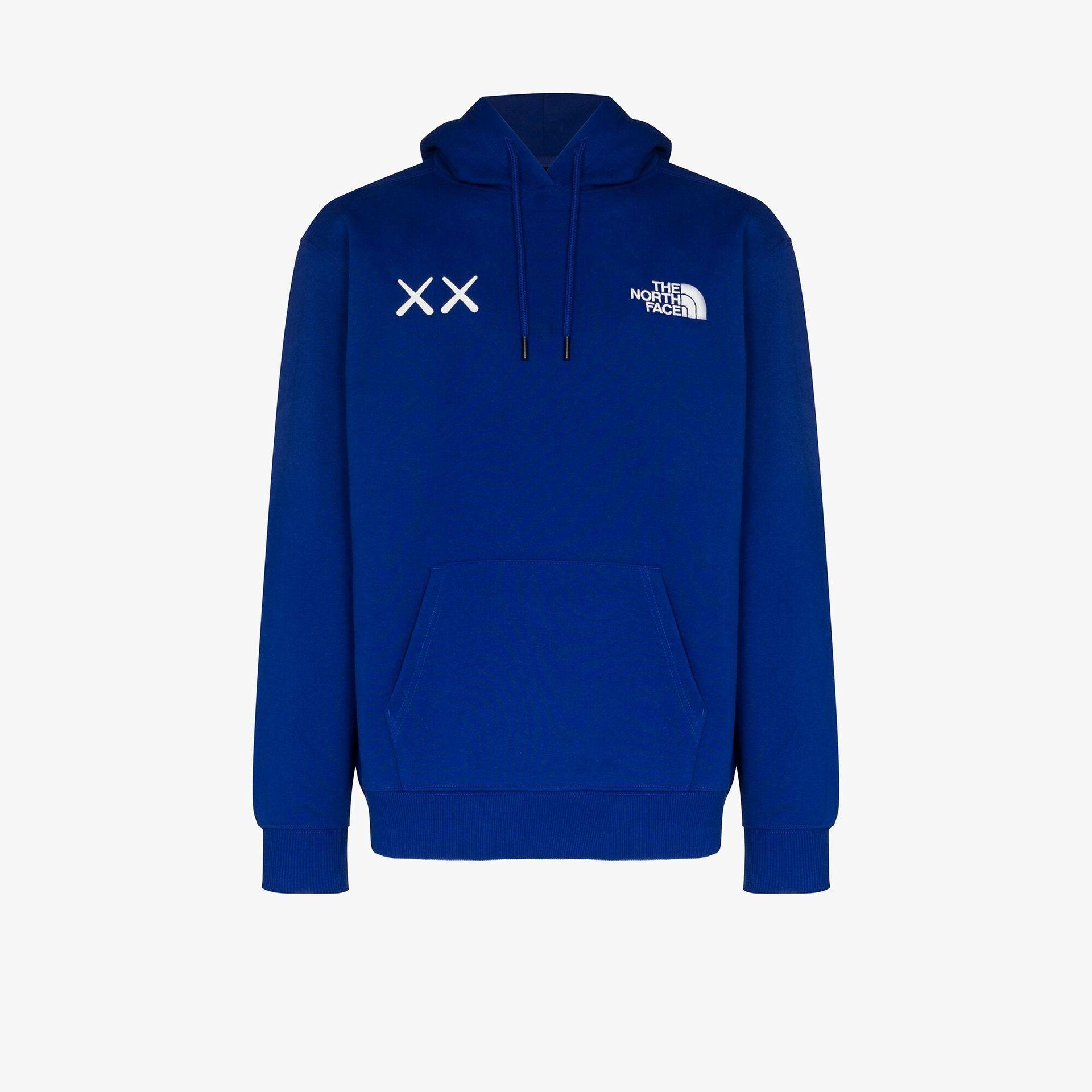 The North Face X Kaws Cotton Hoodie in Blue for Men | Lyst