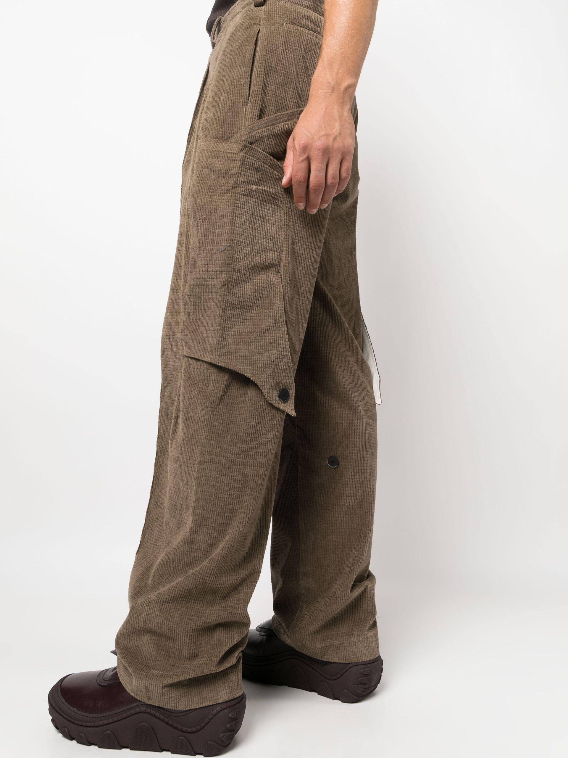 Kiko Kostadinov Megara Pleated Cotton Trousers in Brown for Men Lyst UK