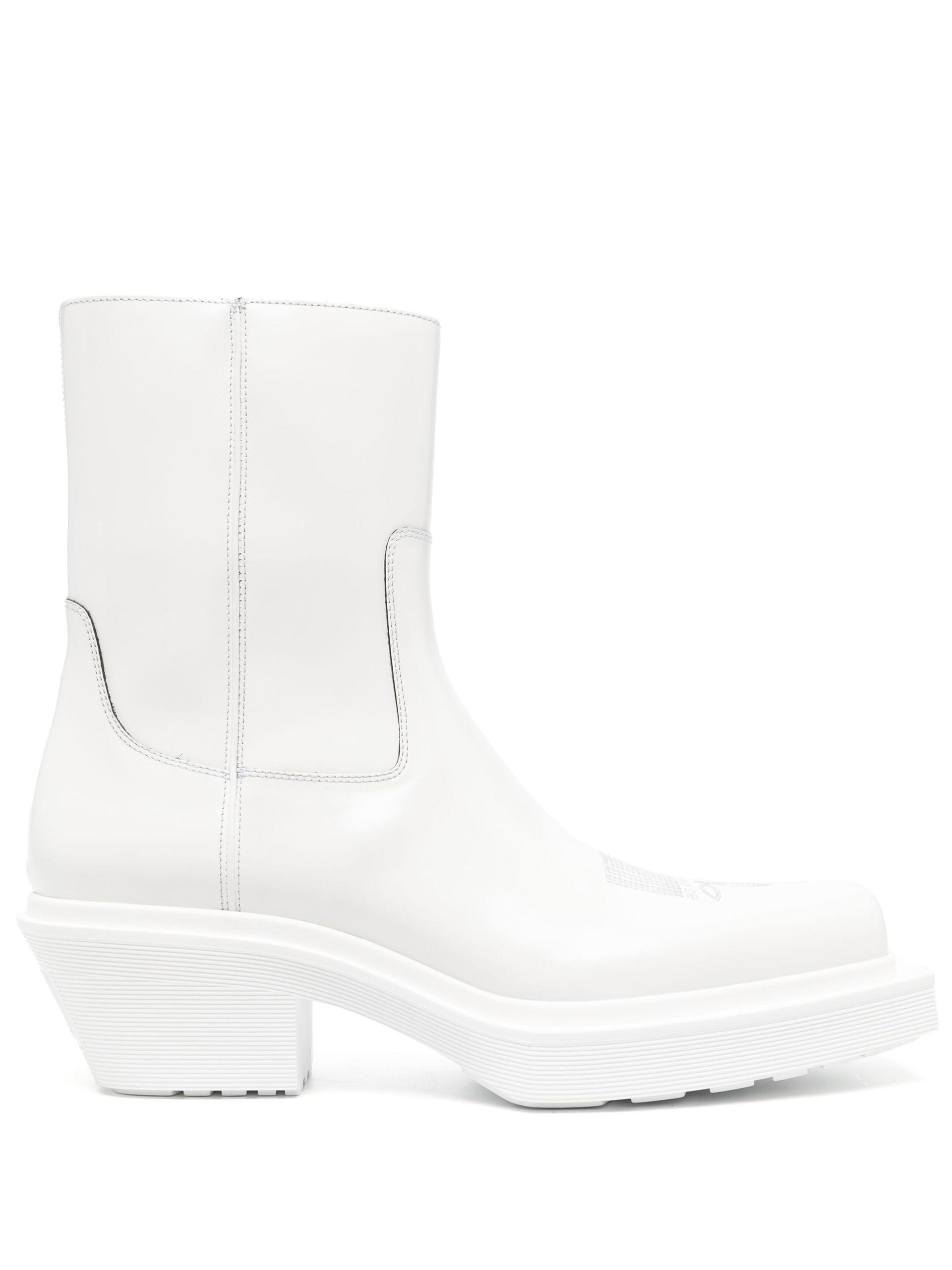 Vetements Leather Ankle Boots in White for Men Lyst UK