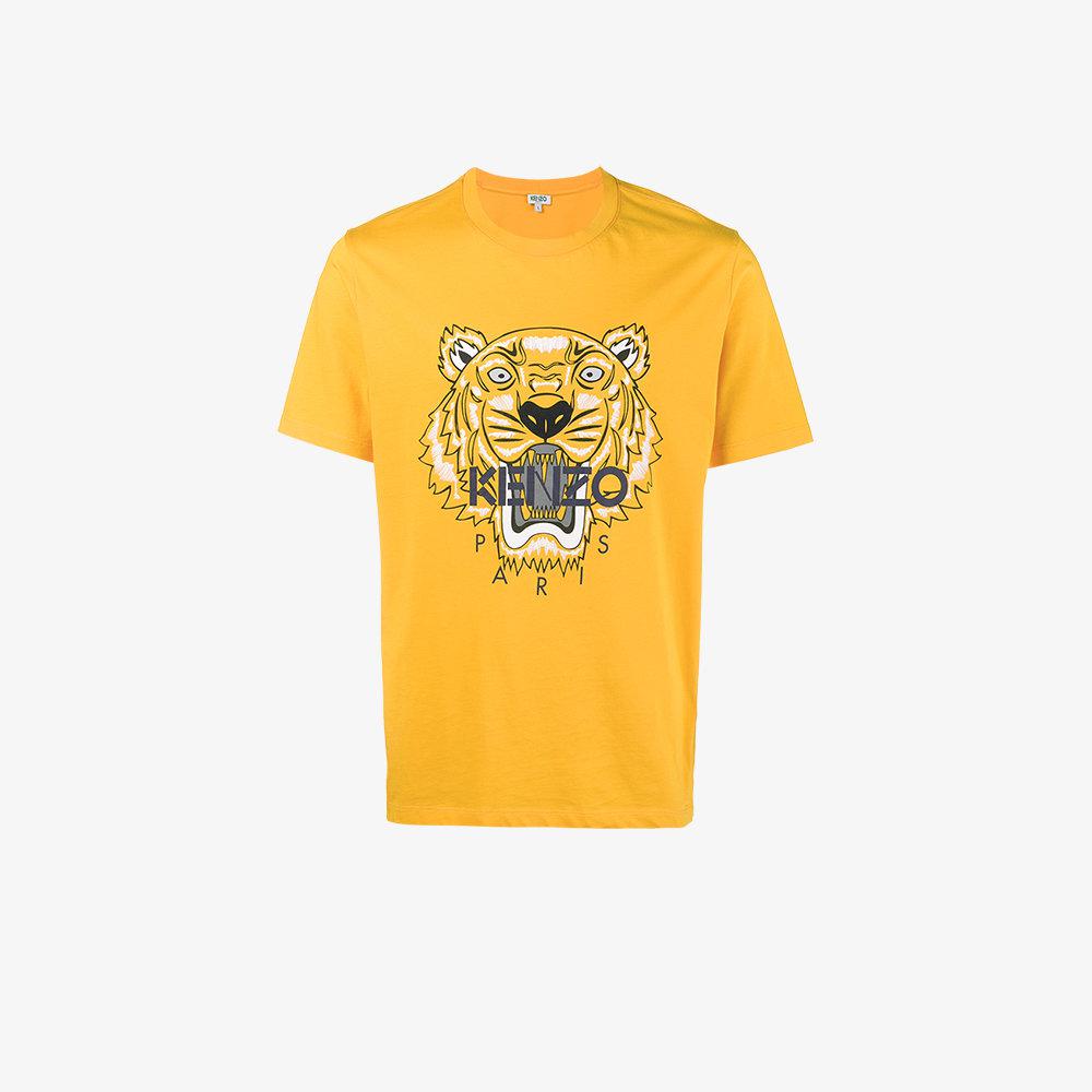 KENZO Cotton Yellow Tiger Intarsia T Shirt for Men - Lyst