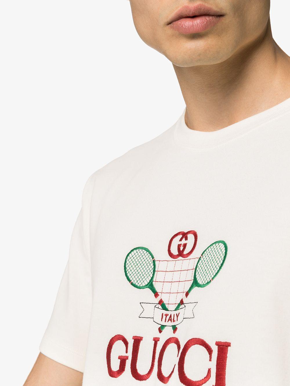 Gucci Oversize Tennis T-shirt in White for Men | Lyst
