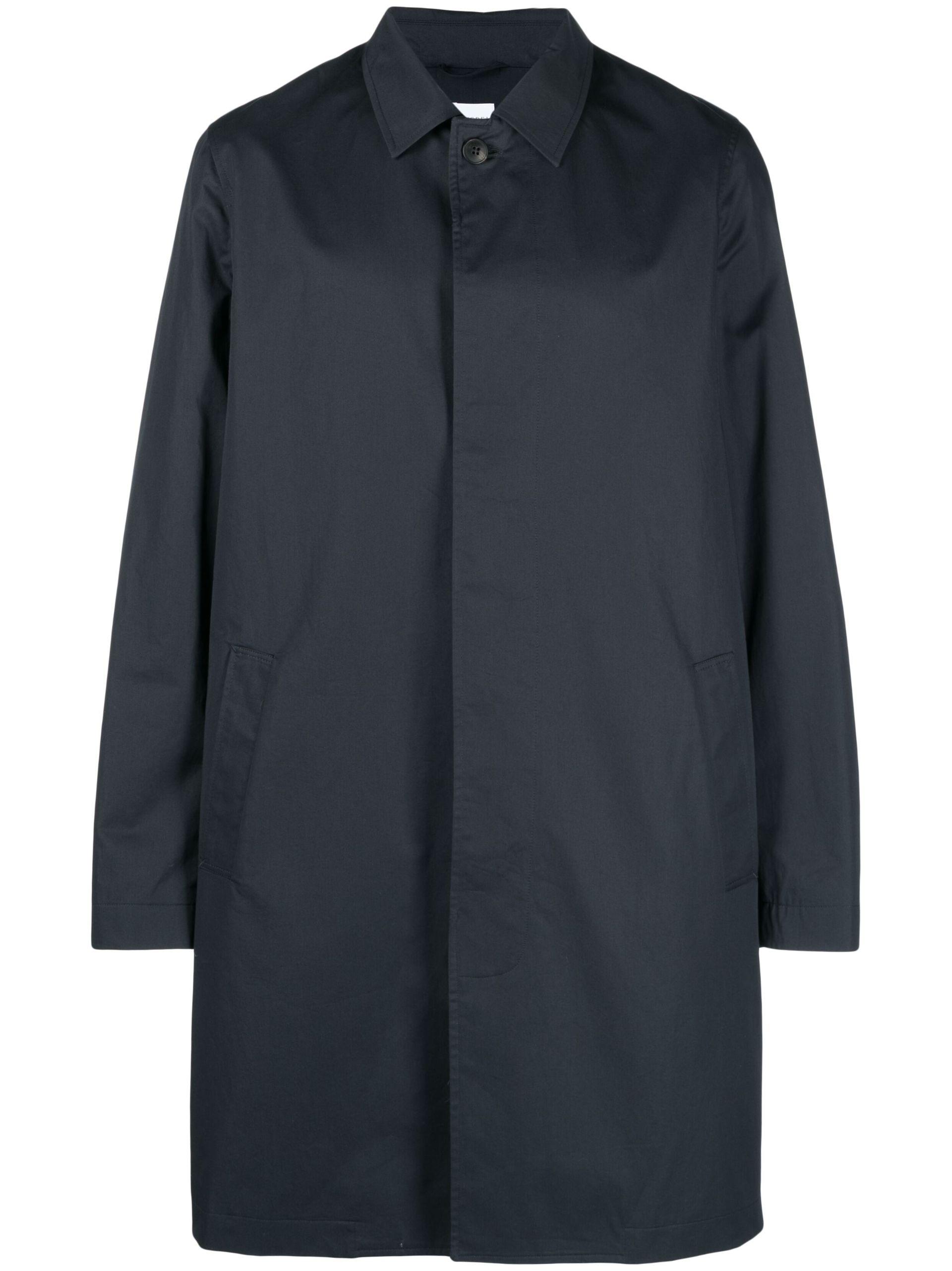 Sunspel Mac Long-sleeve Cotton Coat in Blue for Men | Lyst