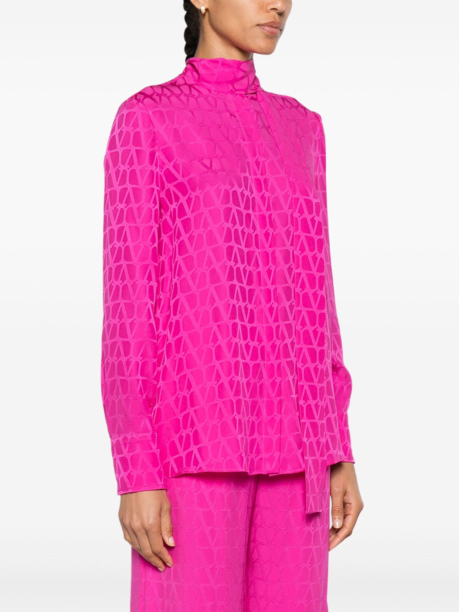 Valentino Garavani Toile Iconographe-print silk blouse - Neutrals