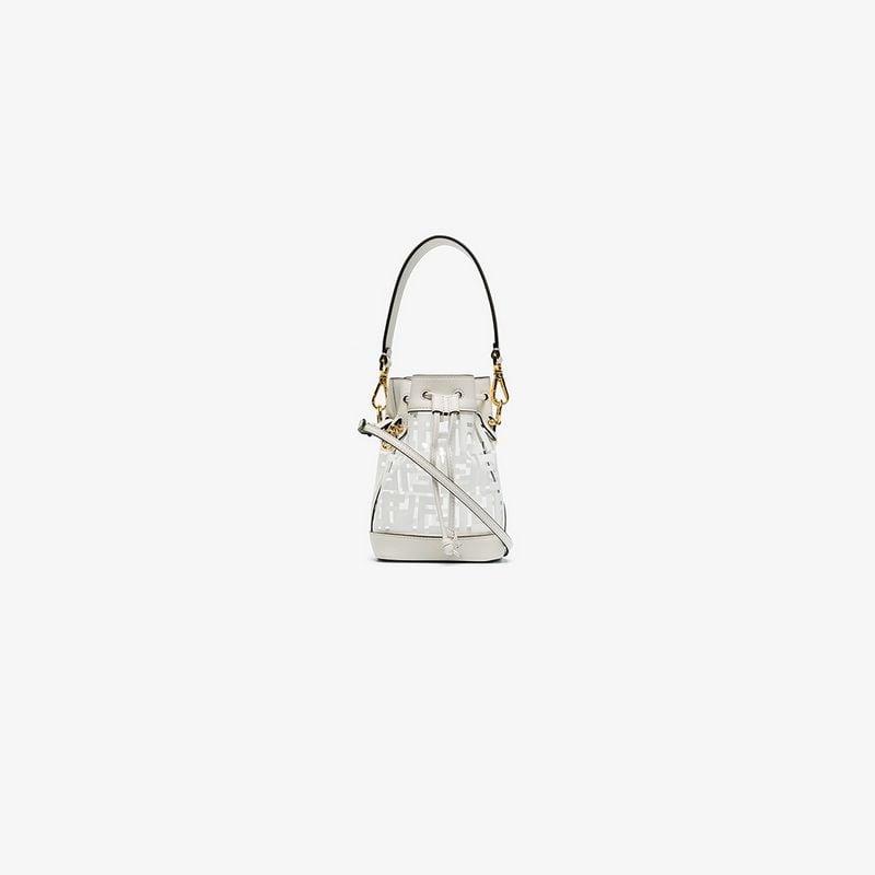 Fendi White Mon Tresor Mini Pvc And Leather Bucket Bag | Lyst Australia
