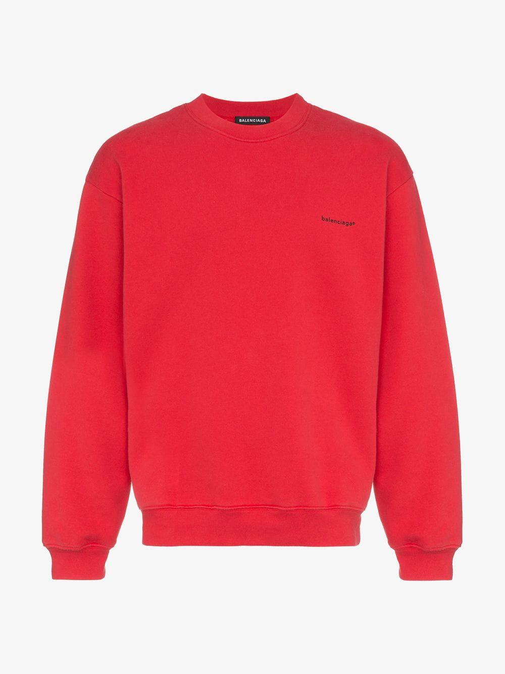 Balenciaga Cotton Copyright Logo Print Sweatshirt in Red for Men - Lyst