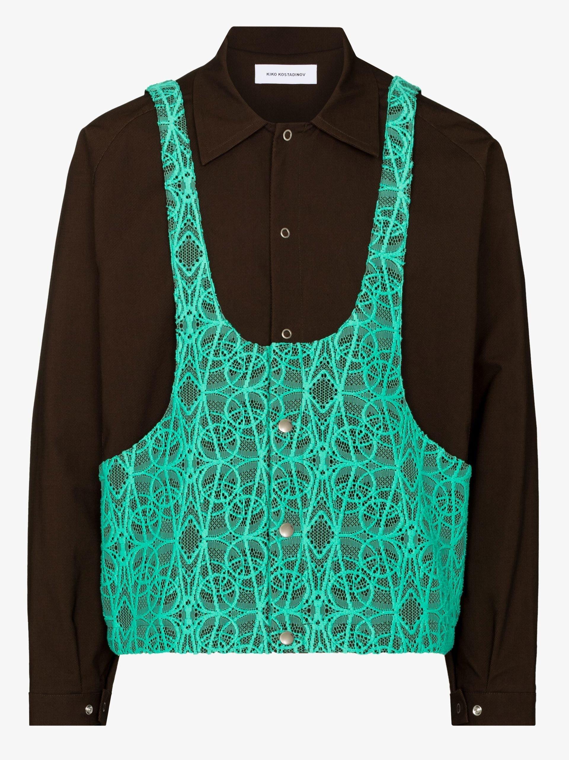 Kiko Kostadinov Elio Lace Vest Jacket - Men's - Lyocell/cotton 
