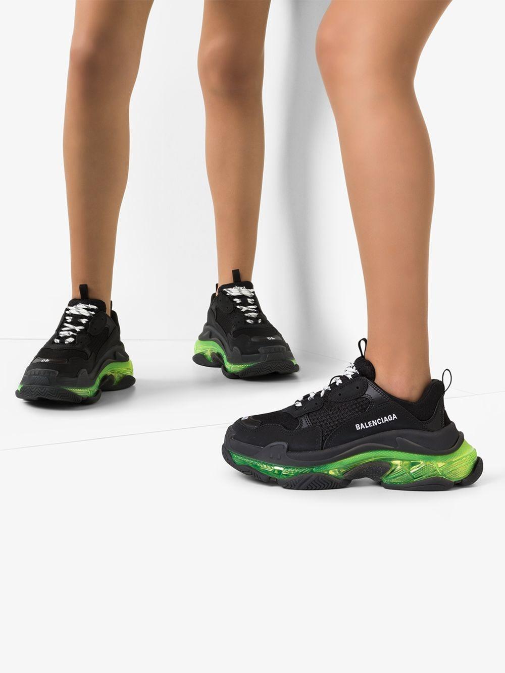 balenciaga triple s black clear sole