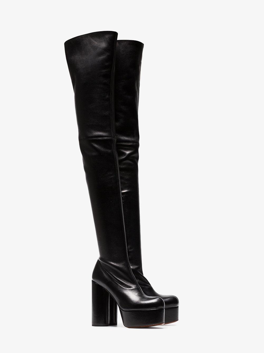 Vetements Black 130 Platform Thigh High Leather Boots - Lyst