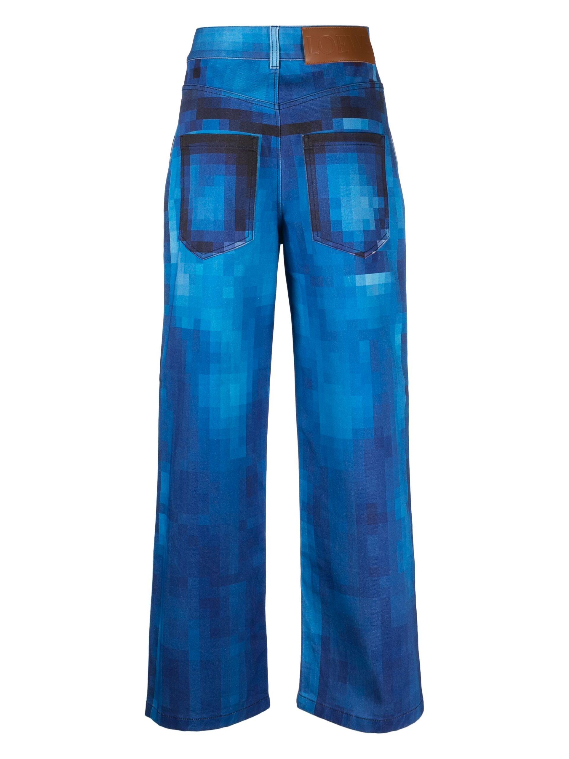 Loewe Pixel Print Straight-leg Jeans in Blue | Lyst