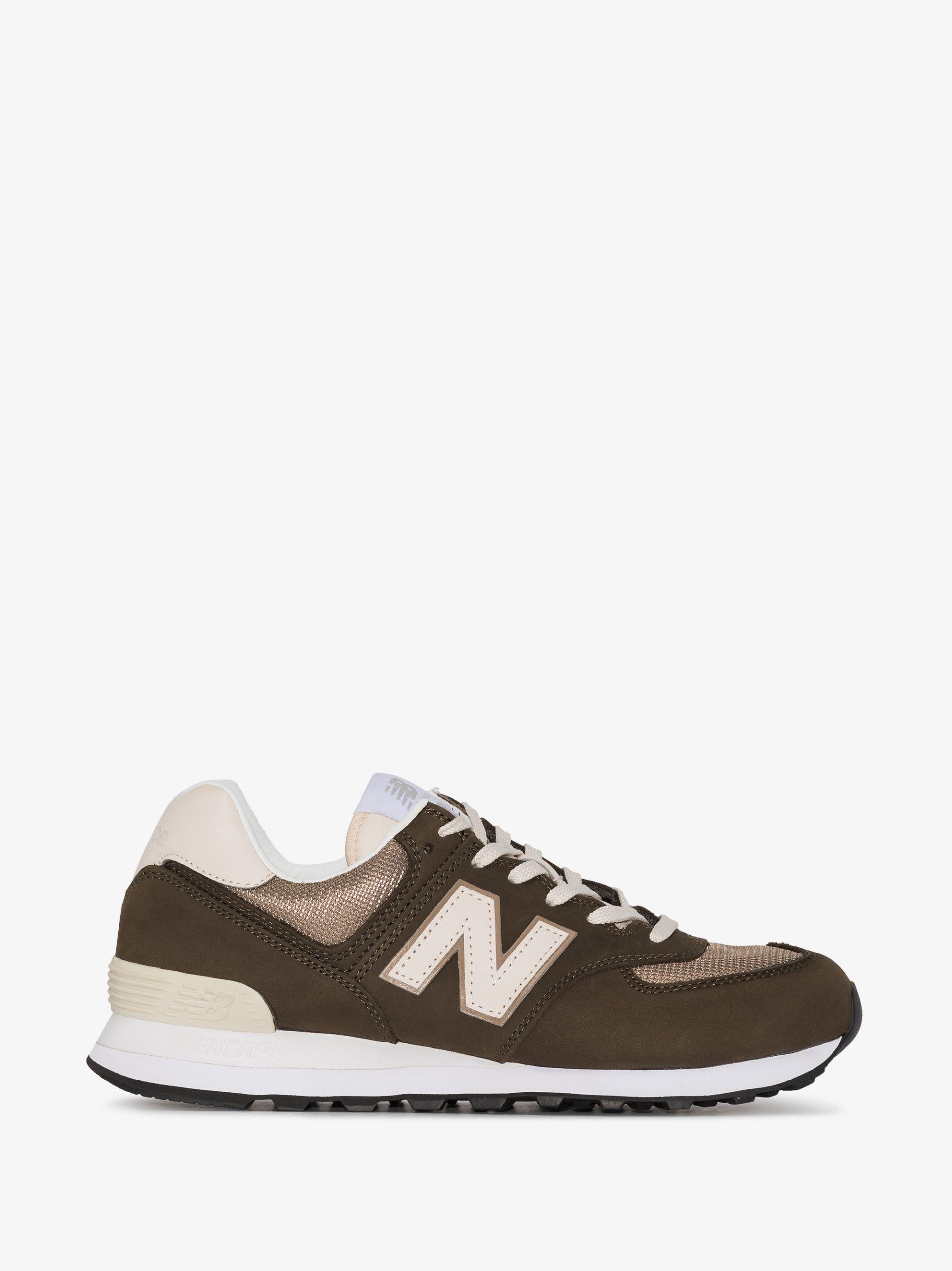 New Balance 574 Nubuck Sneakers in Brown | Lyst