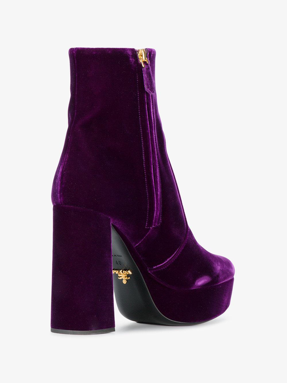 purple prada boots