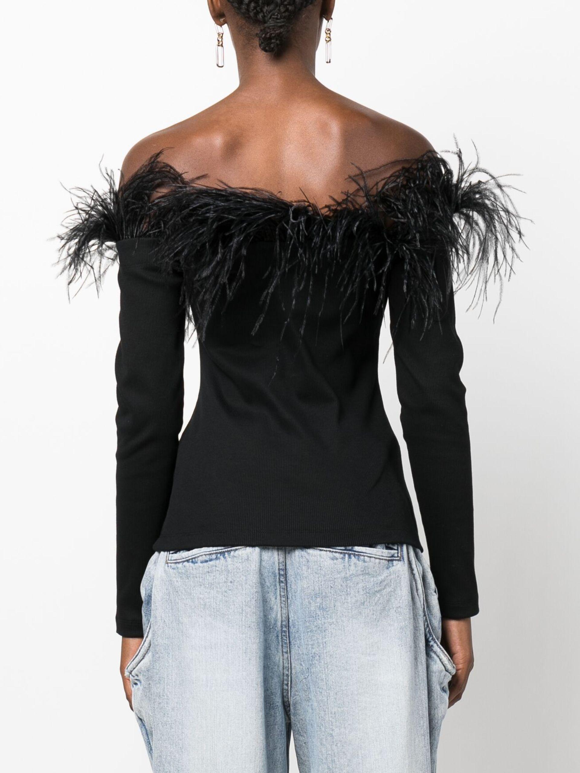 MARQUES' ALMEIDA Oversized feather-trimmed cotton cardigan