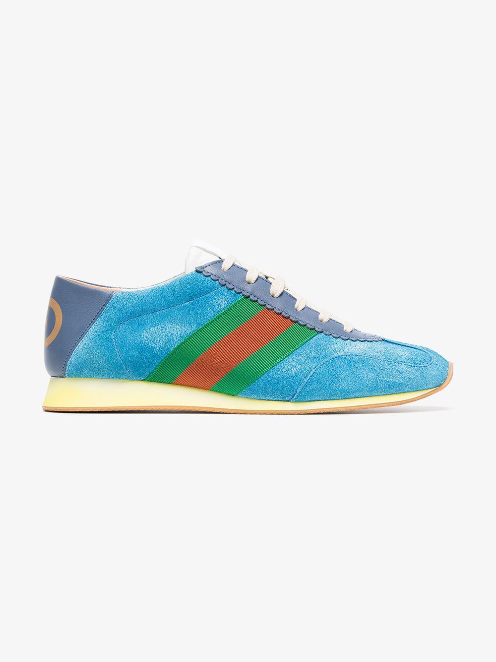 gucci blue suede sneakers