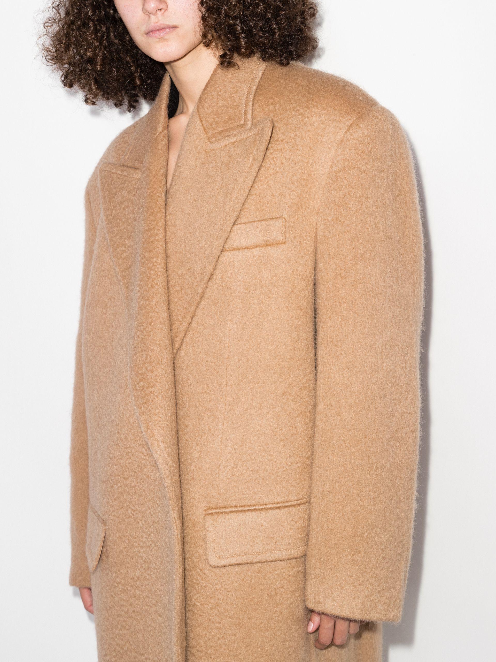 Frankie Shop Wool John Oversized Coat in Natural | Lyst