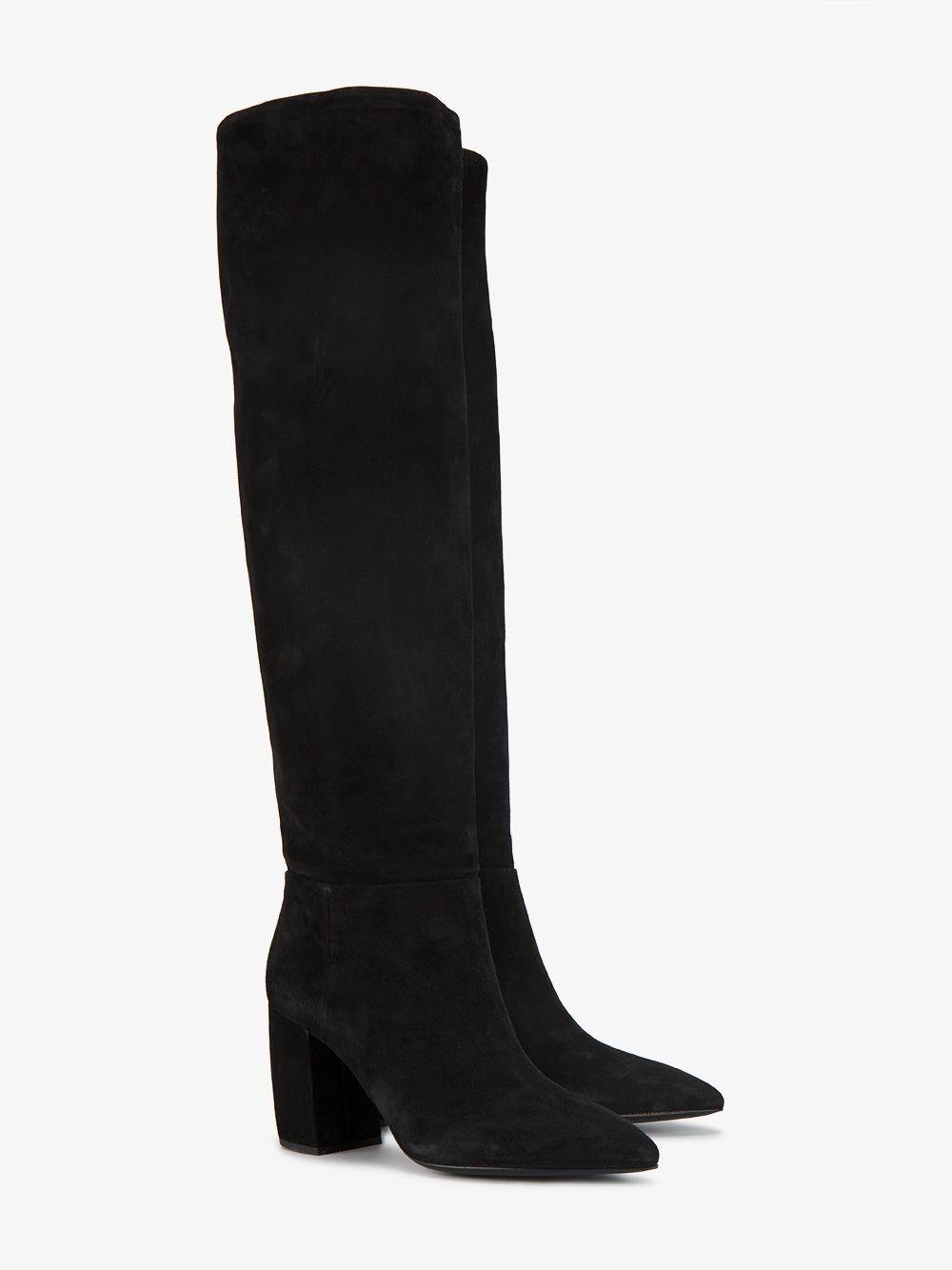 Prada Suede Slouch Knee High Boots in 