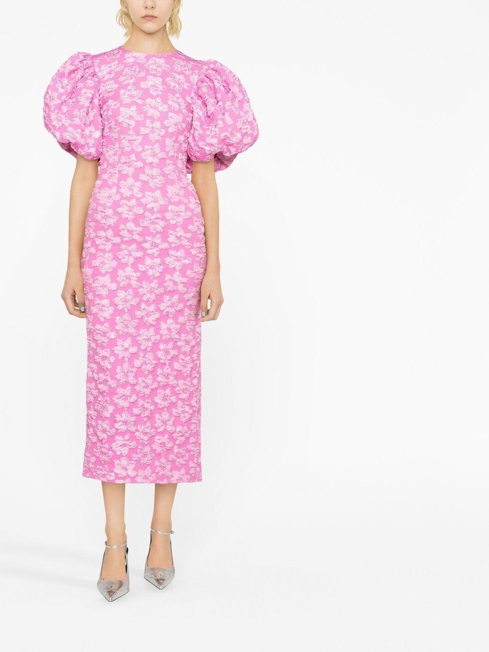 （専用）LACE JACQUARD PUFF-SLEEVE DRESS ASOS LUXE jacquard puff sleeve corseted skater mini dress