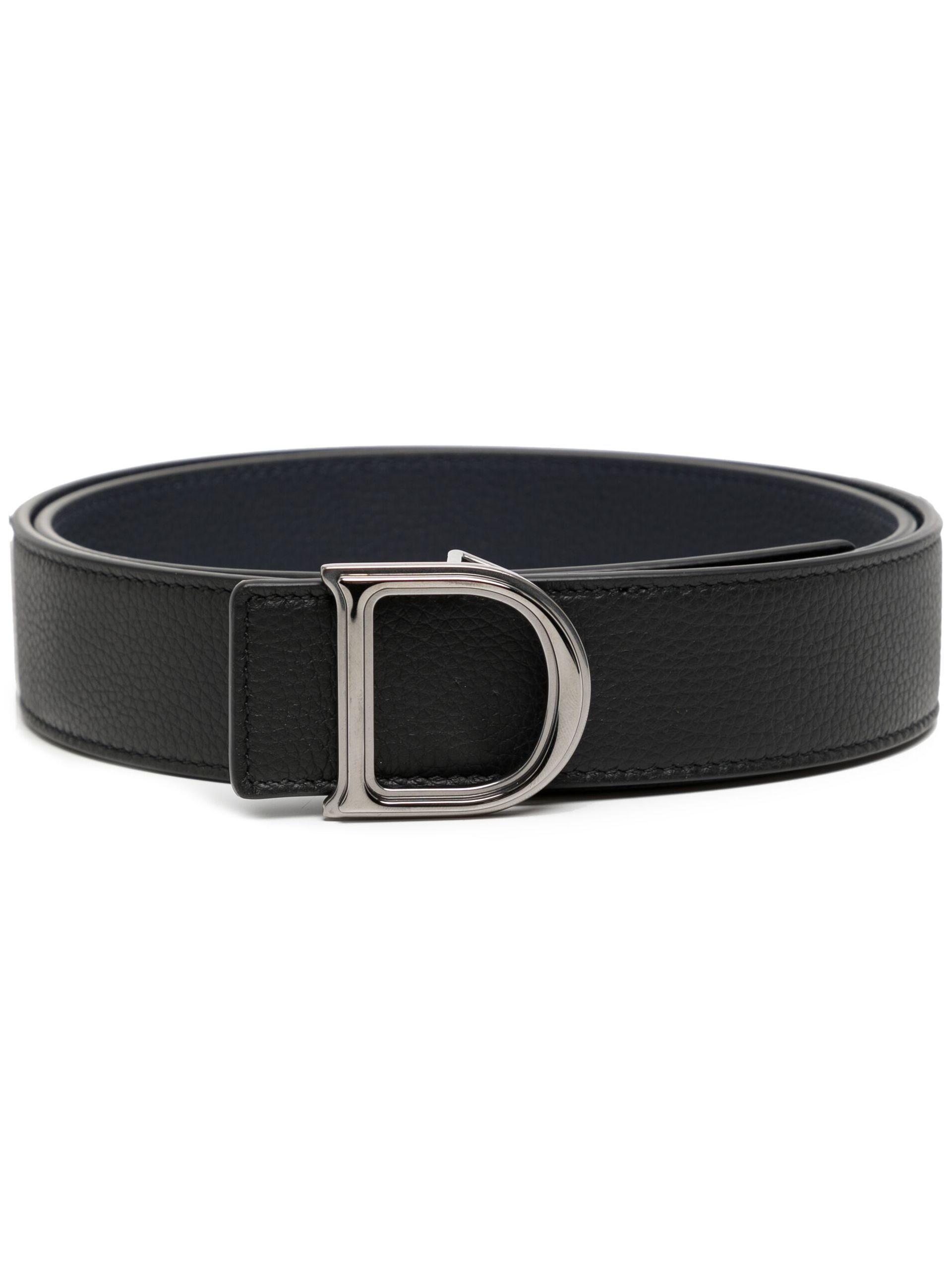 Dior Black Logo Buckle Reversible Leather Belt for Men Lyst