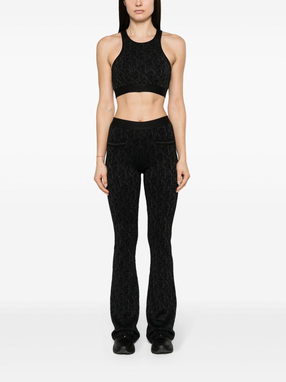 Palm Angels Monogram-Jacquard Knitted Trousers in Black | Lyst