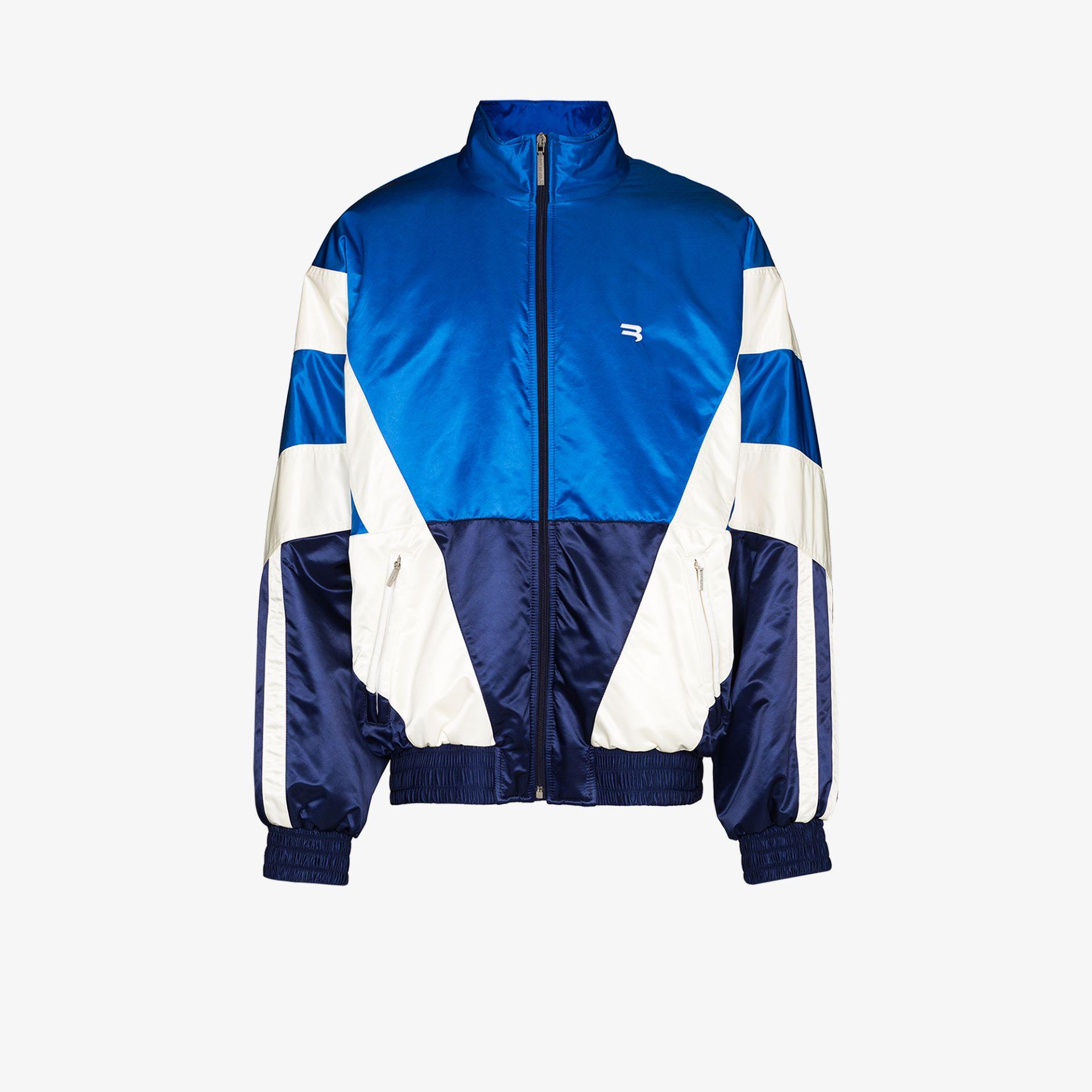 Balenciaga Panelled Padded Track Jacket in Blue for Men | Lyst