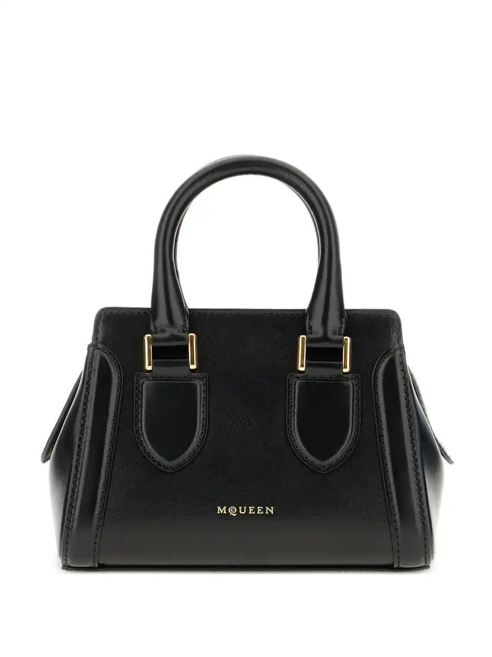 トートバッグ ALEXANDER MCQUEEN Black Leather The Cove Shopping Bag 23265701_53415827_1000.jpg