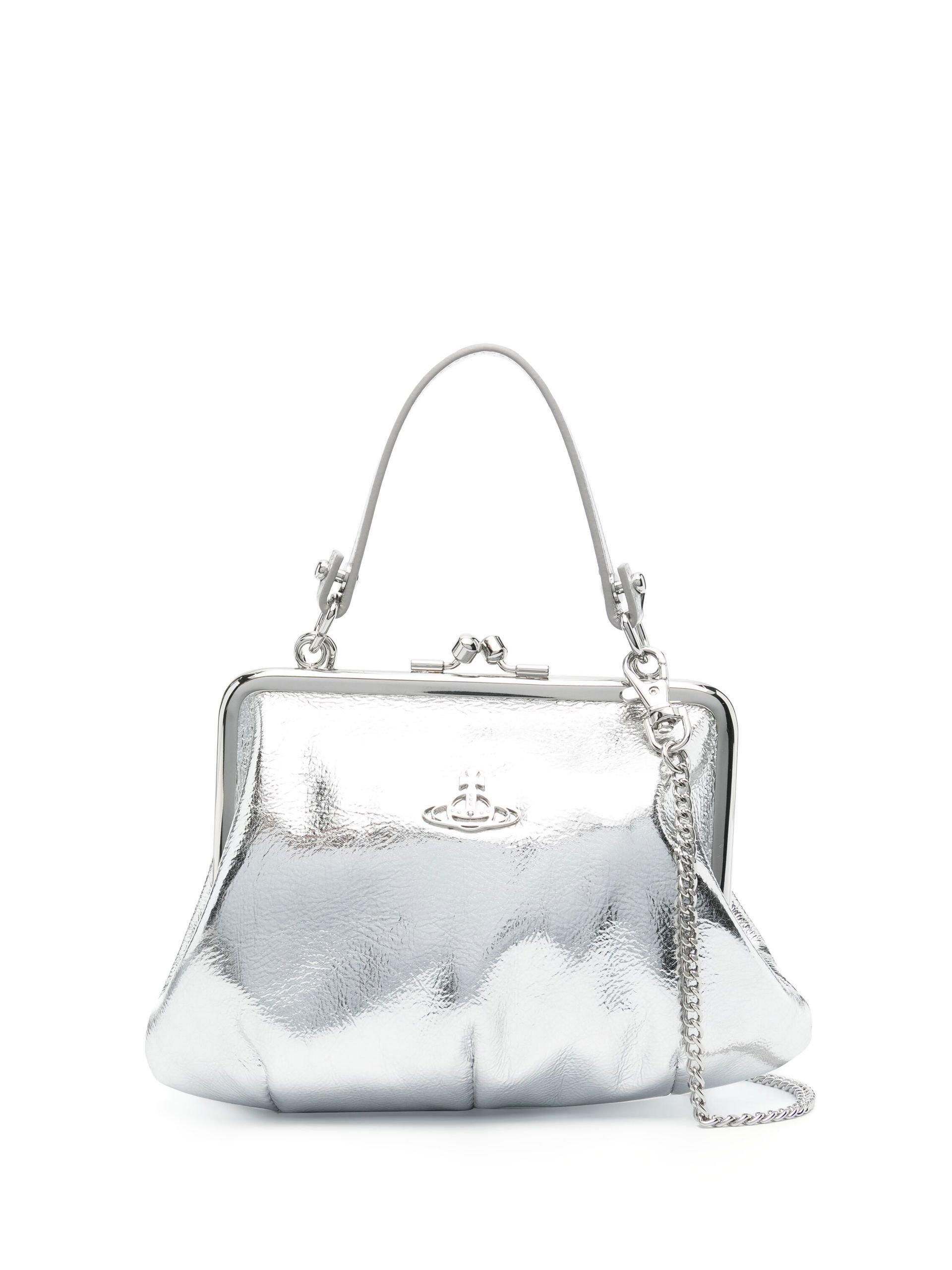 Vivienne Westwood Granny Frame Metallic Mini Bag in White | Lyst