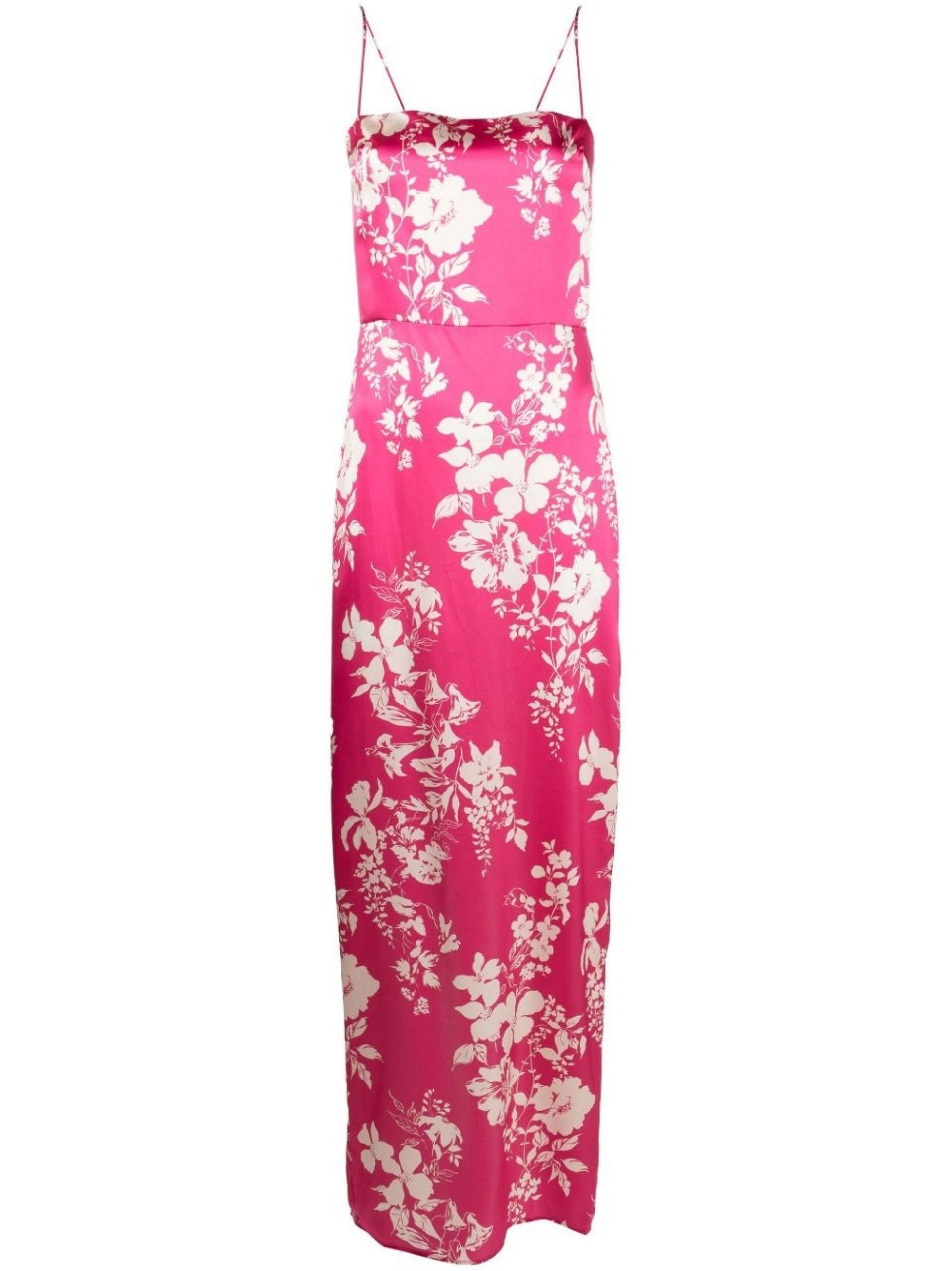 Reformation Frankie Floral-print Silk Midi Dress in Pink | Lyst
