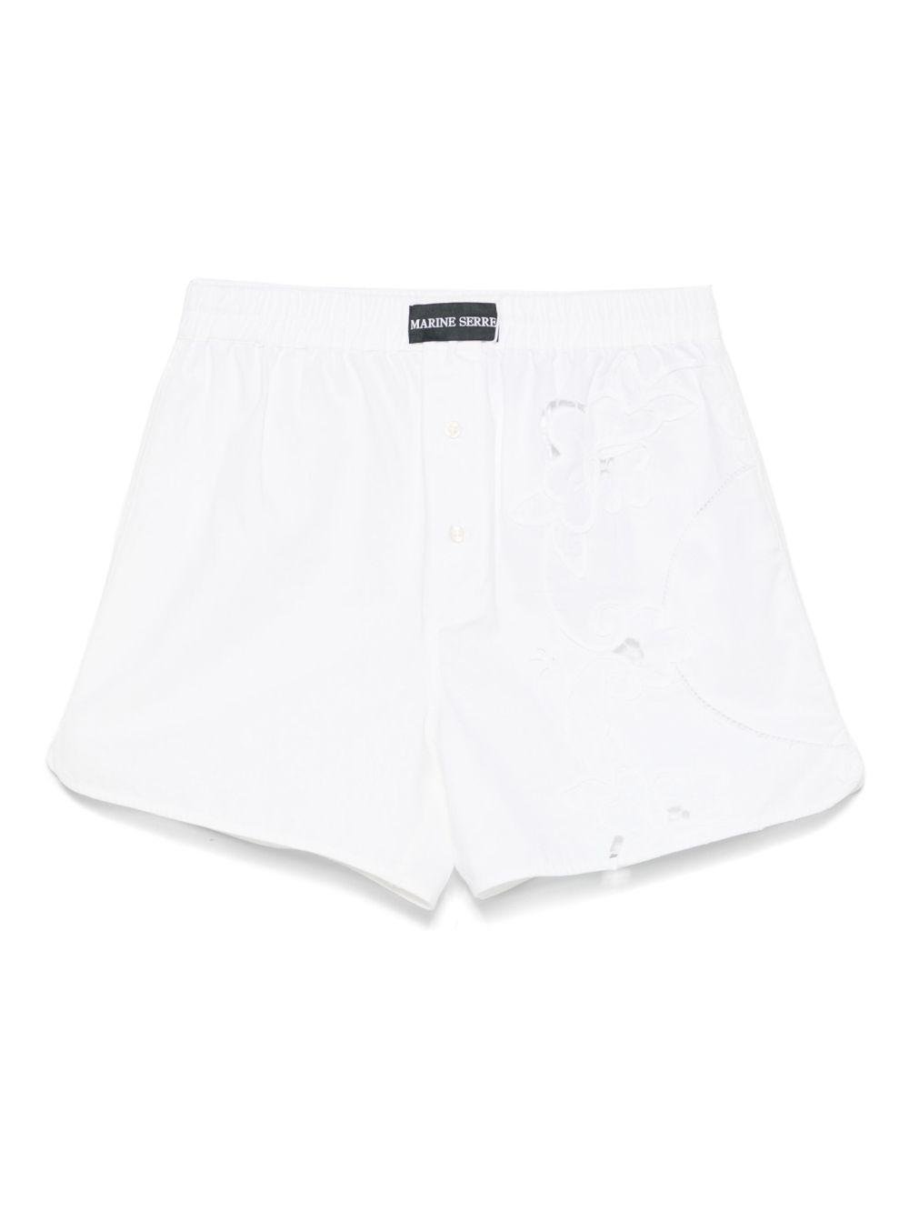 ショートパンツ MARINE SERRE White Cotton Shorts P00717690.jpg