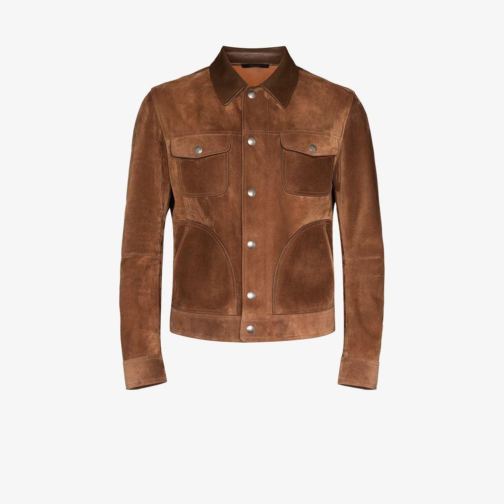 Tom Ford Suede Fitted Jacket in Brown for Men - Save 30% - Lyst