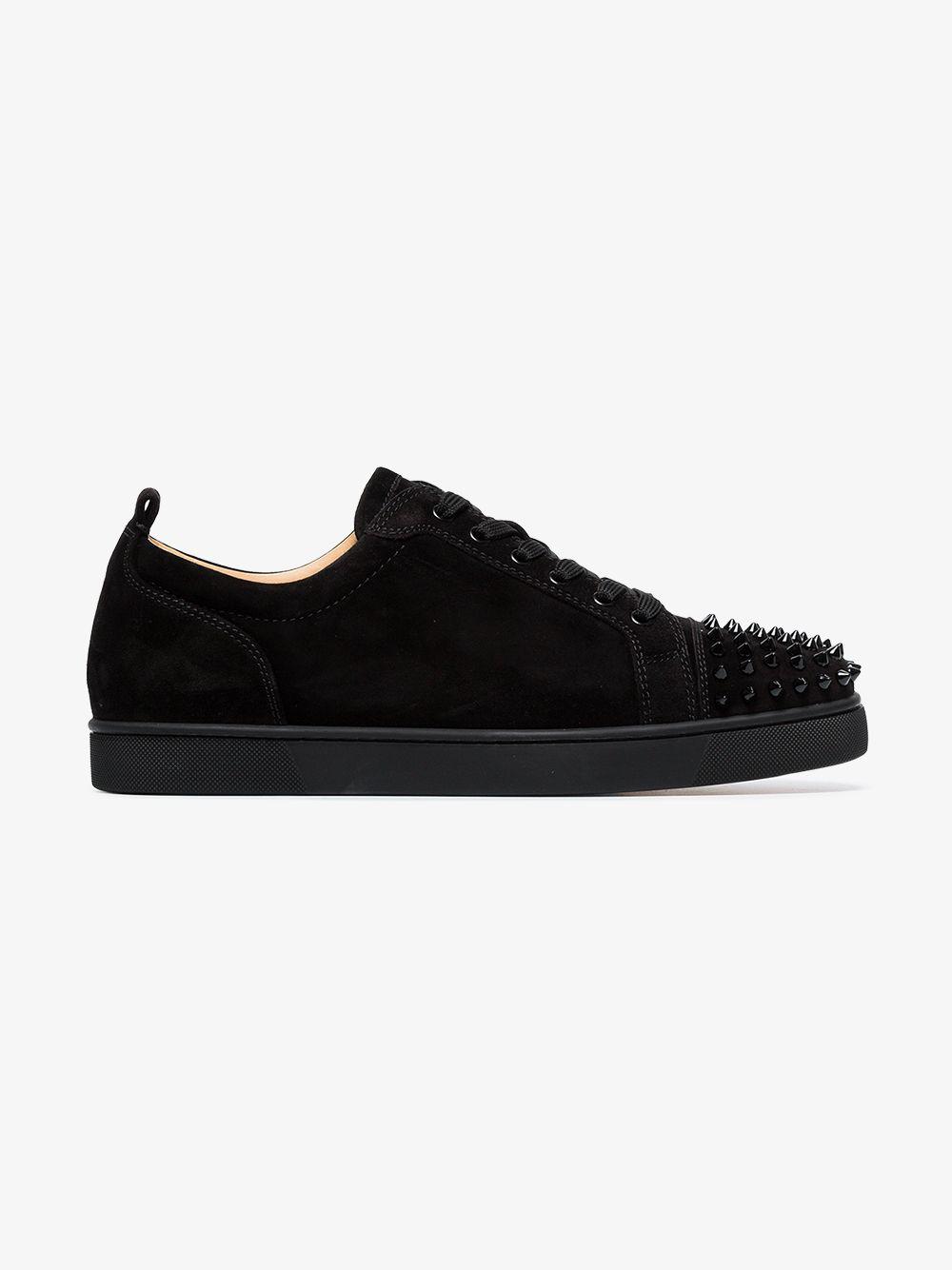 Louis junior spike leather low trainers Christian Louboutin Black size 11.5  US in Leather - 35706287