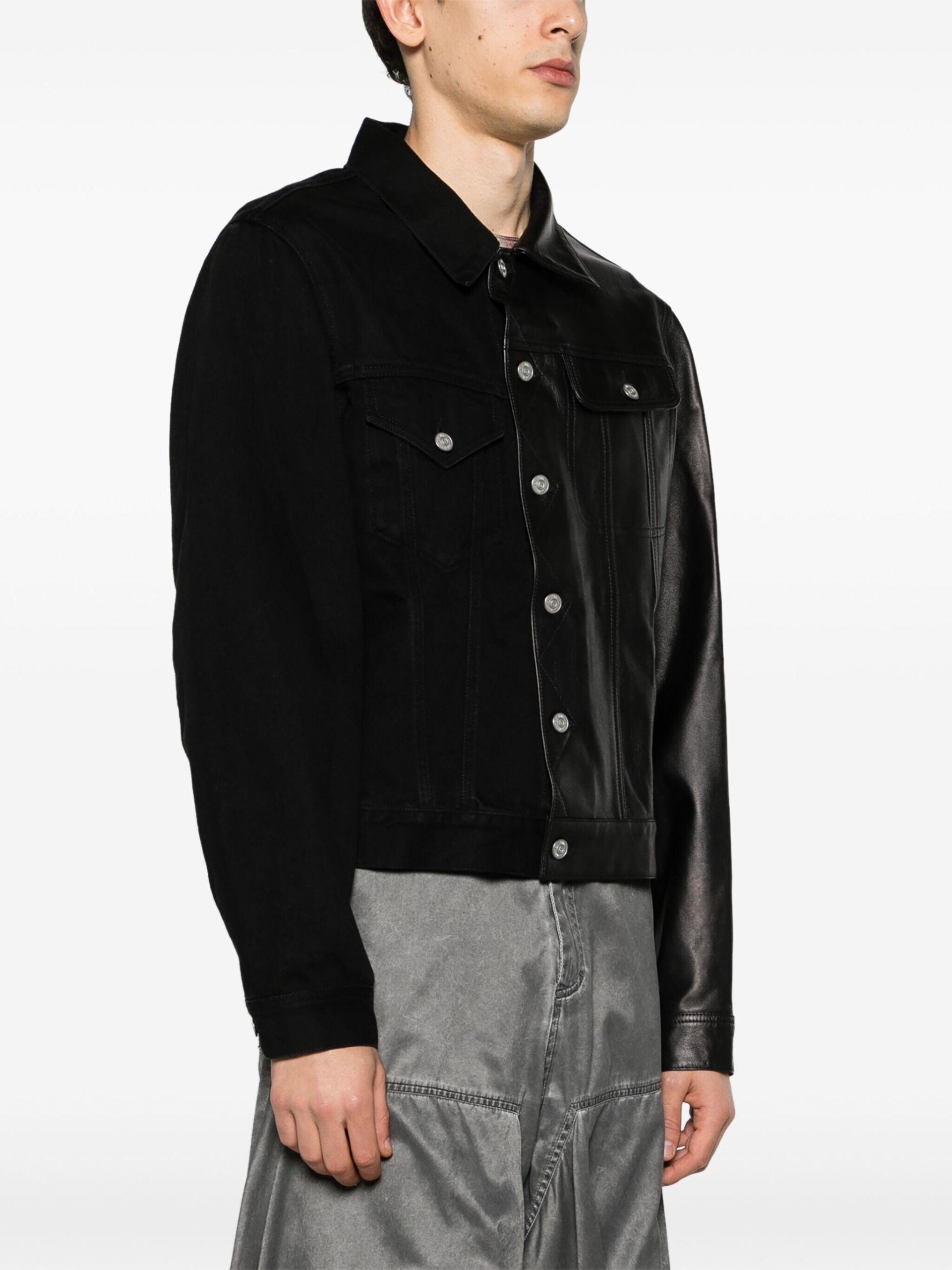 Black denim half jacket sale